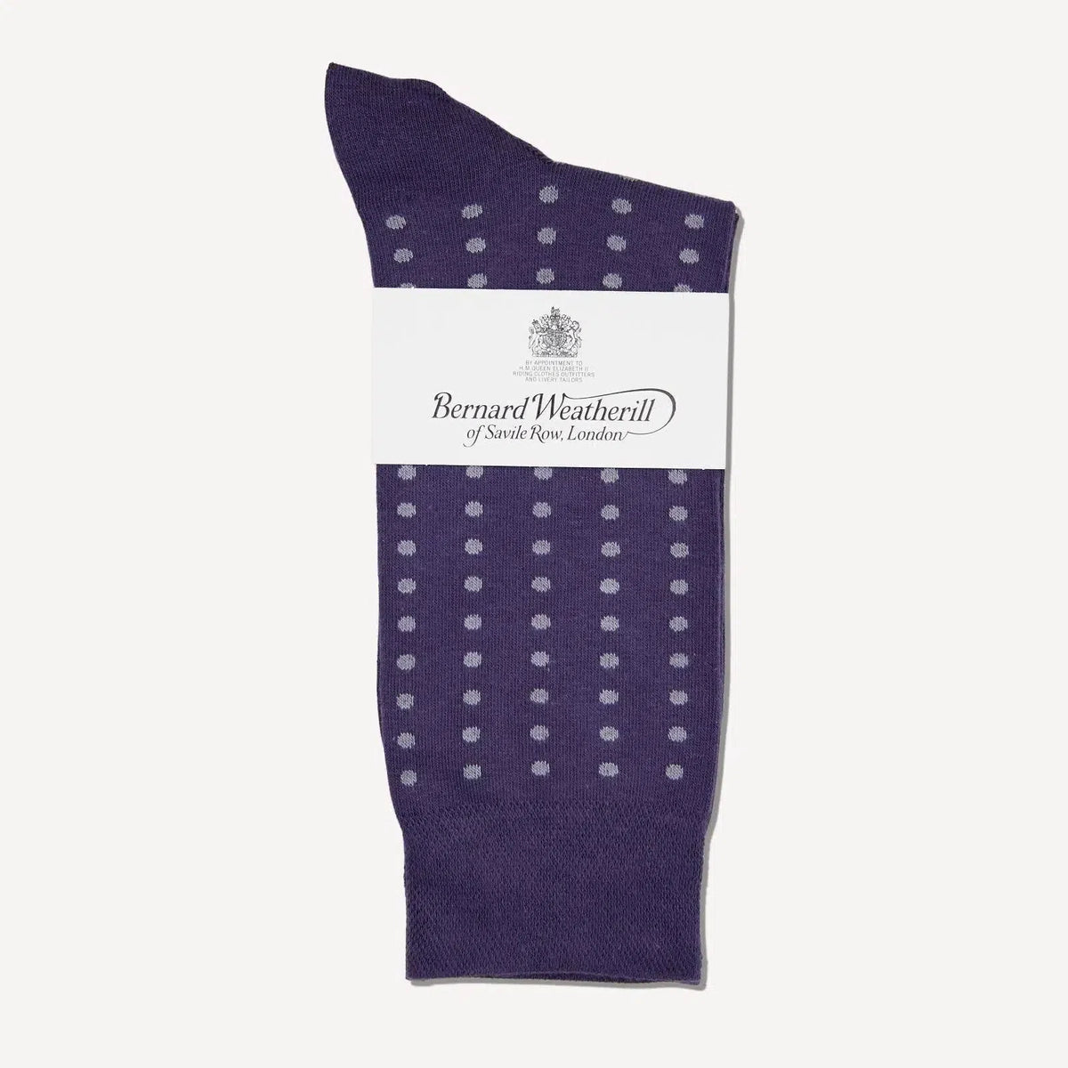 Bernard Weatherill Dot Socks Grape/Silver | Preamato Luxury
