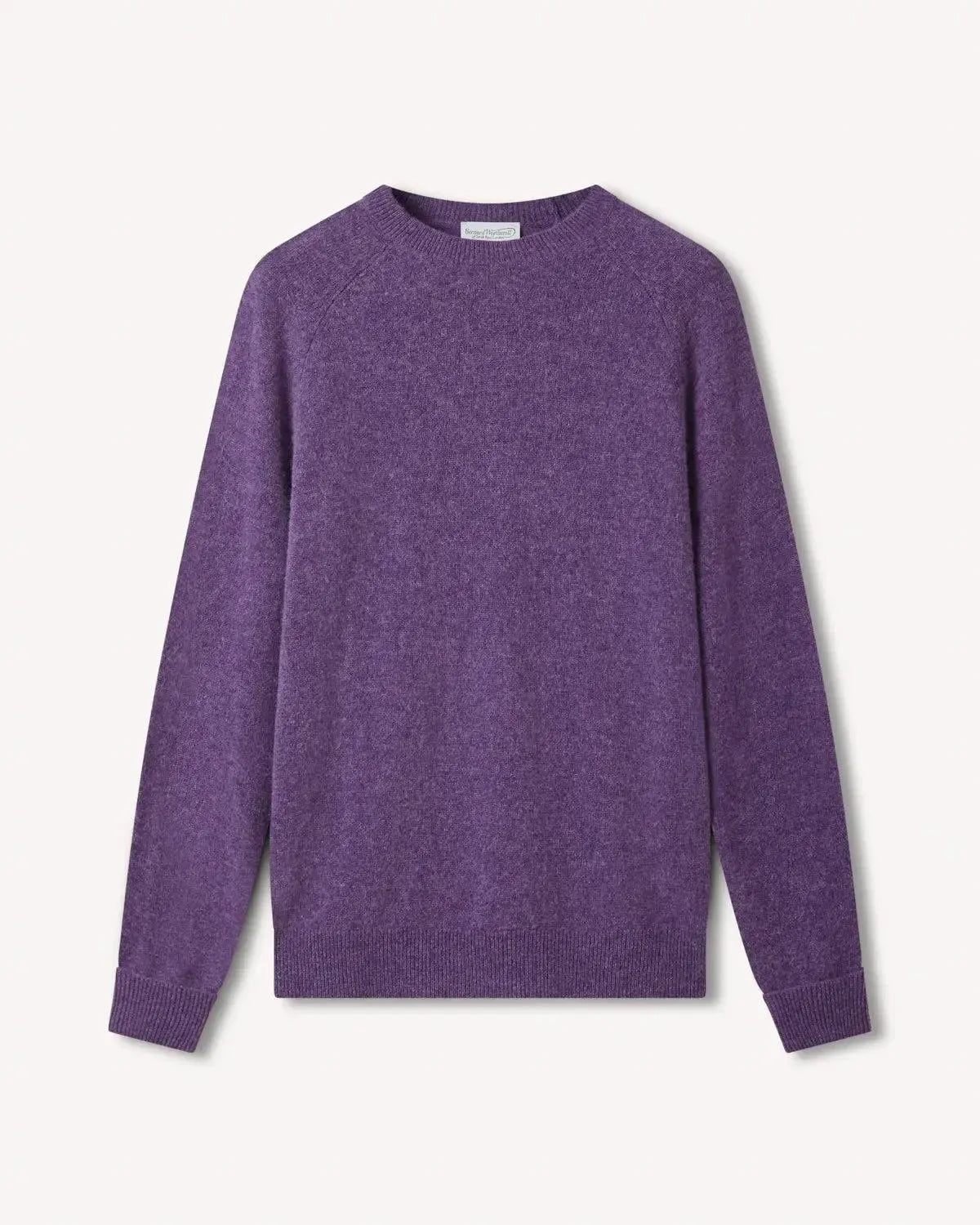 Bernard Weatherill Lambswool Plain Crew Neck Heather | Preamato Luxury