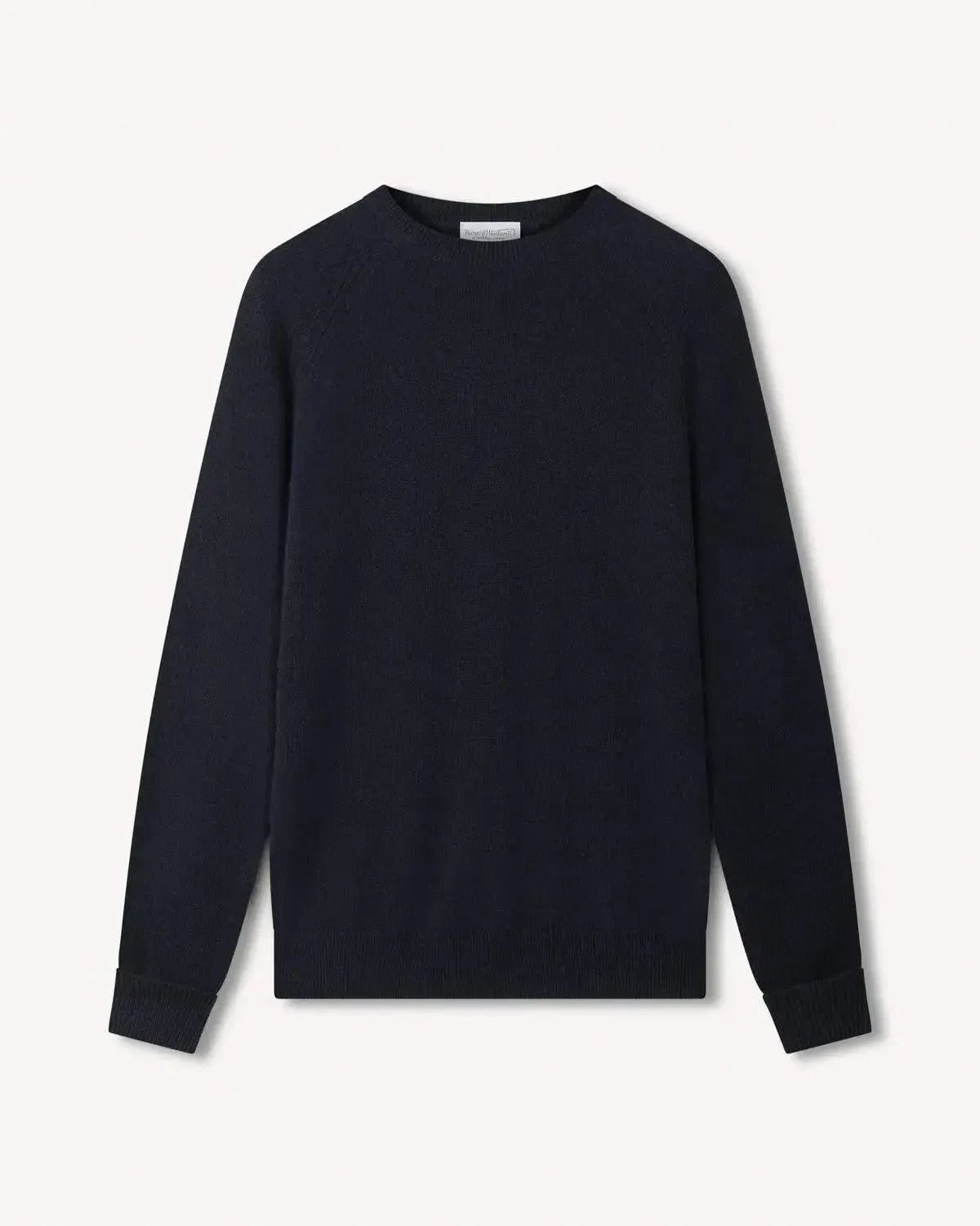 Bernard Weatherill Lambswool Plain Crew Neck Navy | Preamato Luxury