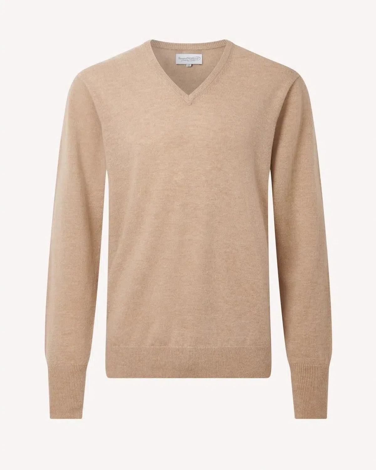 Bernard Weatherill V-neck Pullover Jumper Camel | Preamato Luxury
