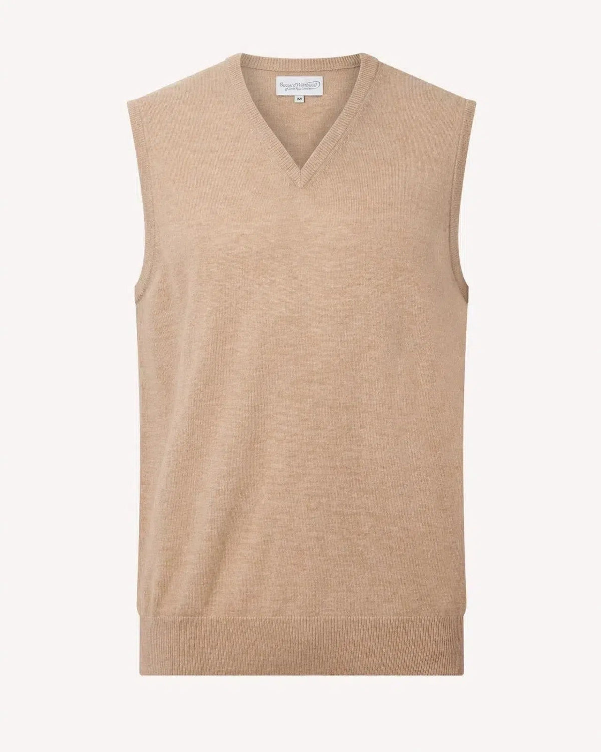 Bernard Weatherill V-Neck Vest Gilet Camel | Preamato Luxury