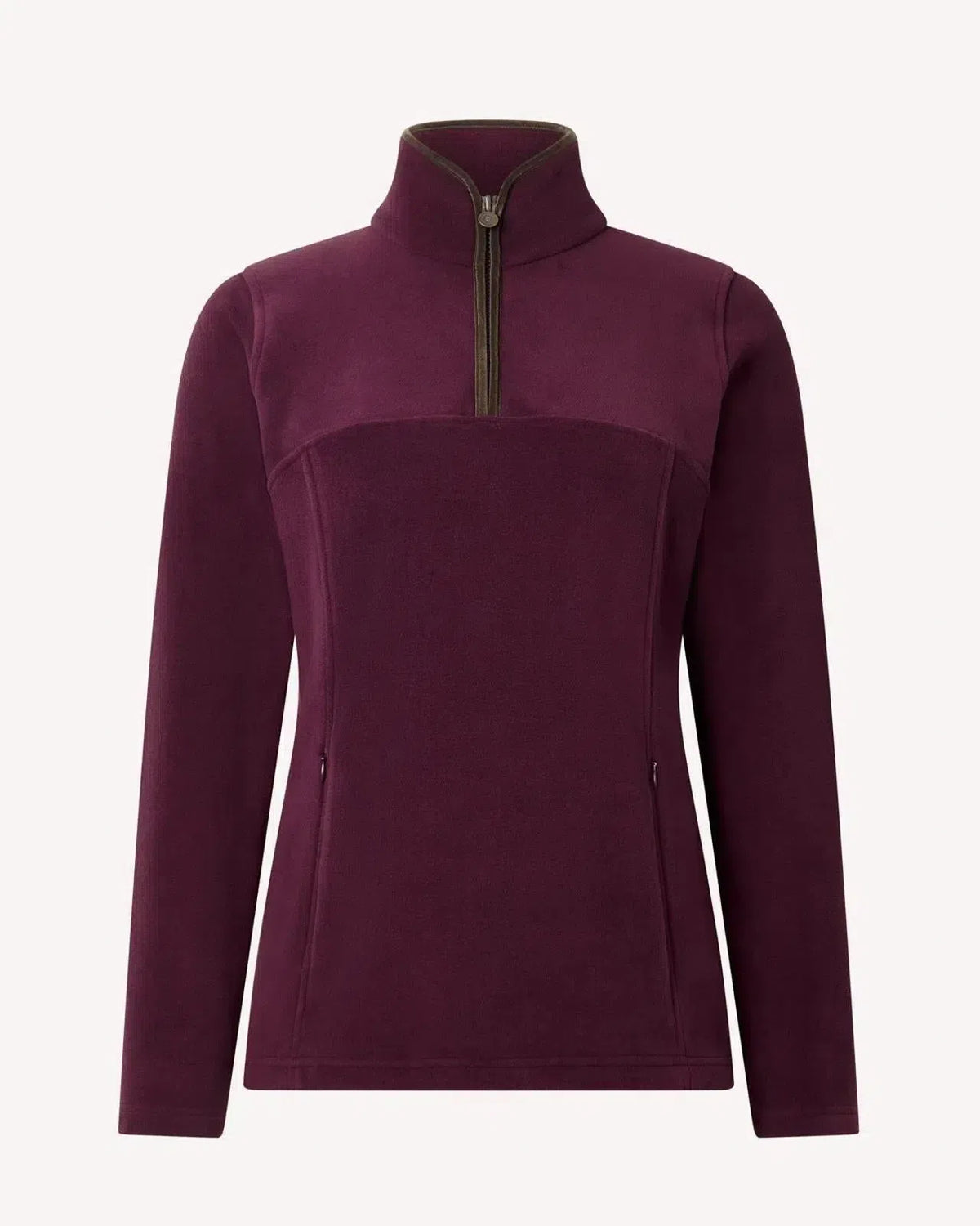 Bernard Weatherill Womens 1/4 Zip Fleece Jacket Aubergine | Preamato Luxury