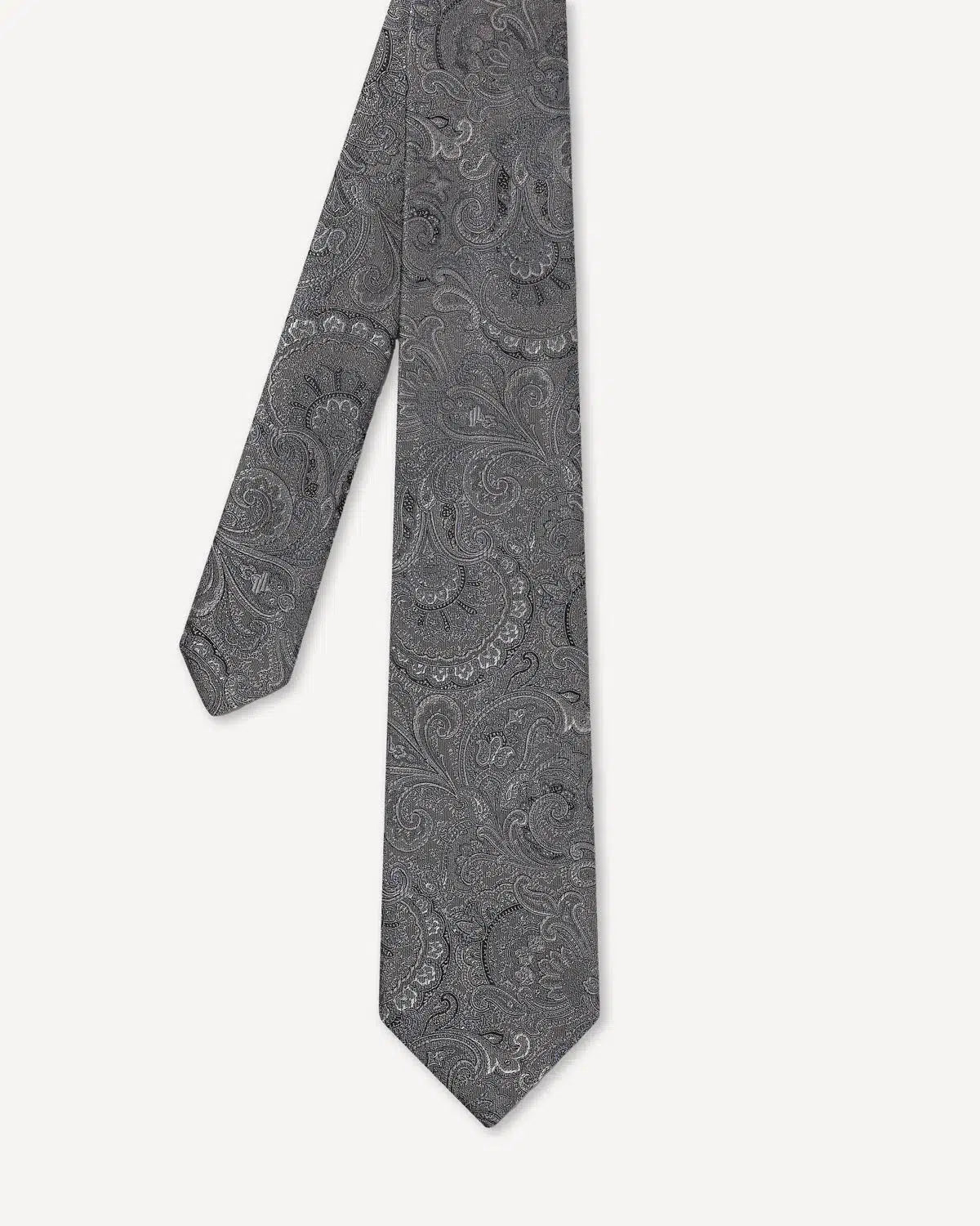 Charlie Allen Woven Paisley Tie Silver | Preamato Luxury