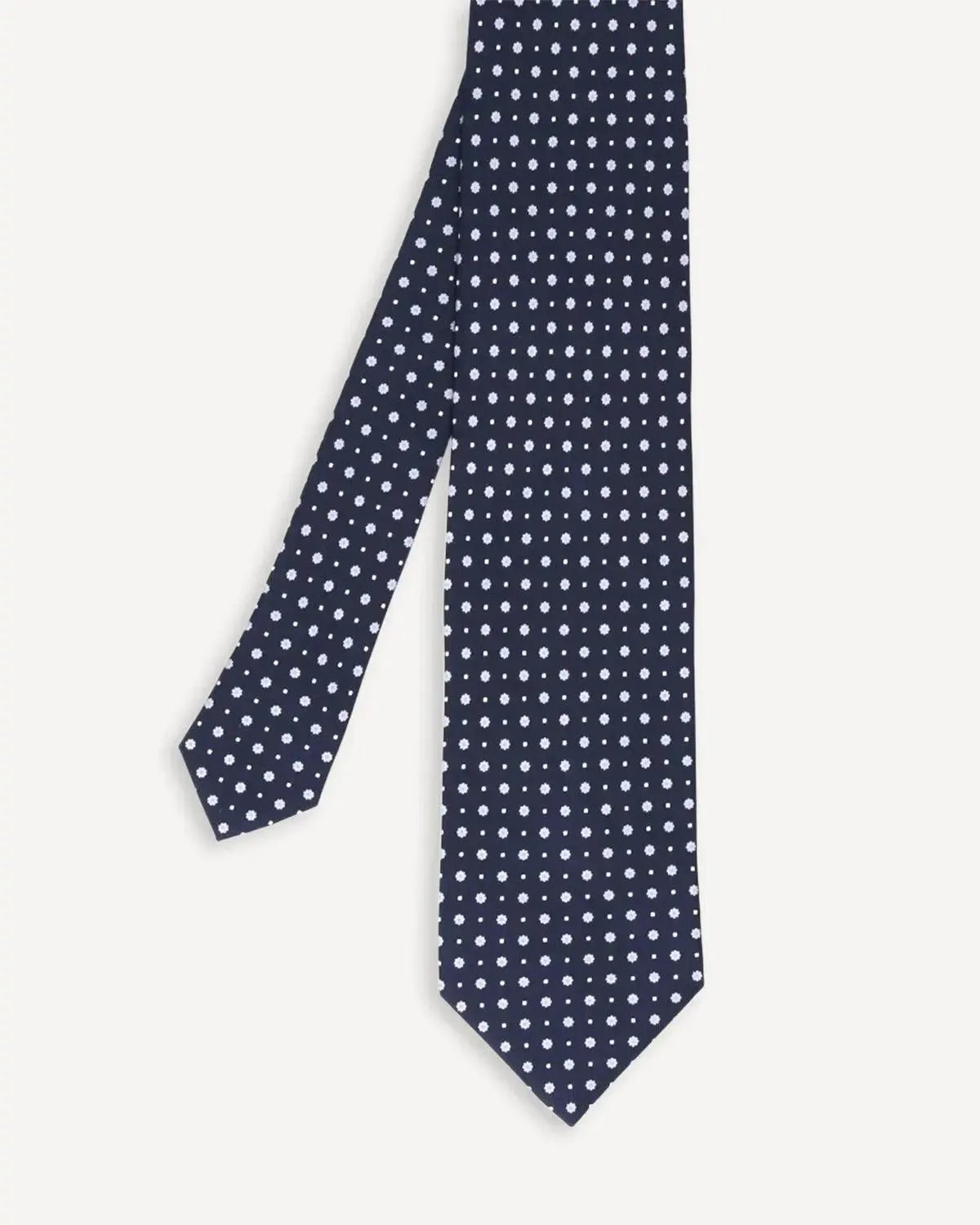 Drake's Floral Print Silk Tie Navy Sky | Preamato Luxury