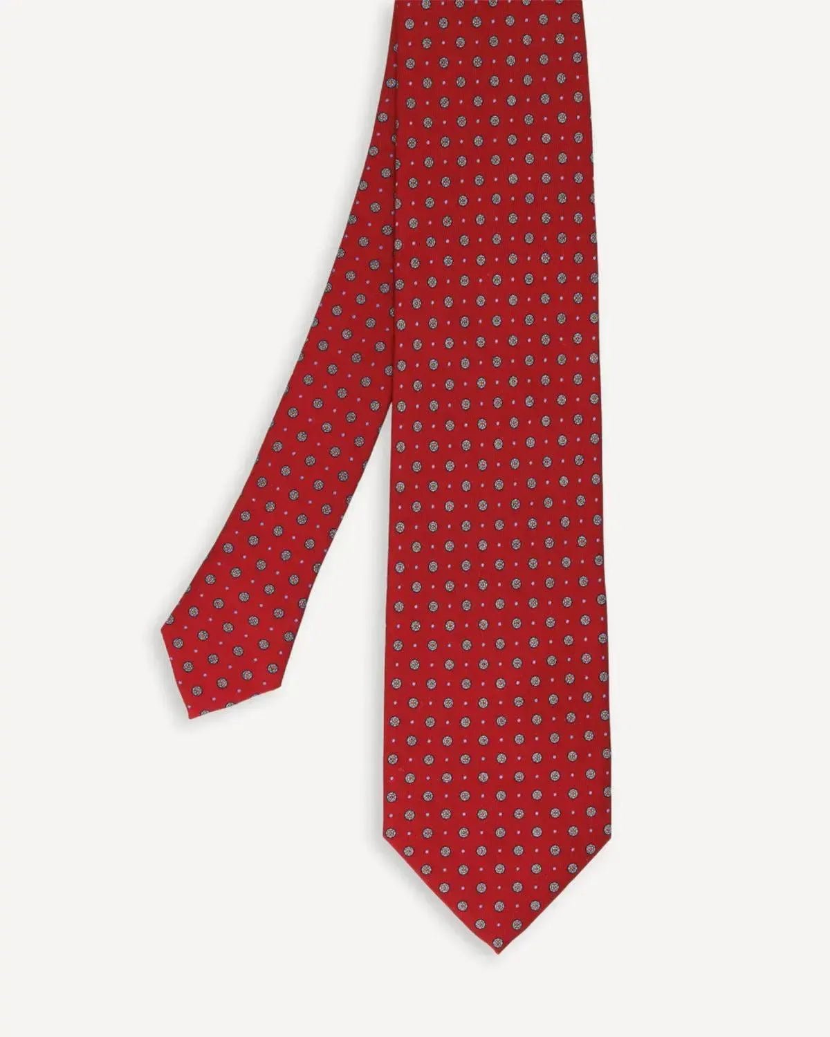 Drake's Floral Print Silk Tie Red | Preamato Luxury