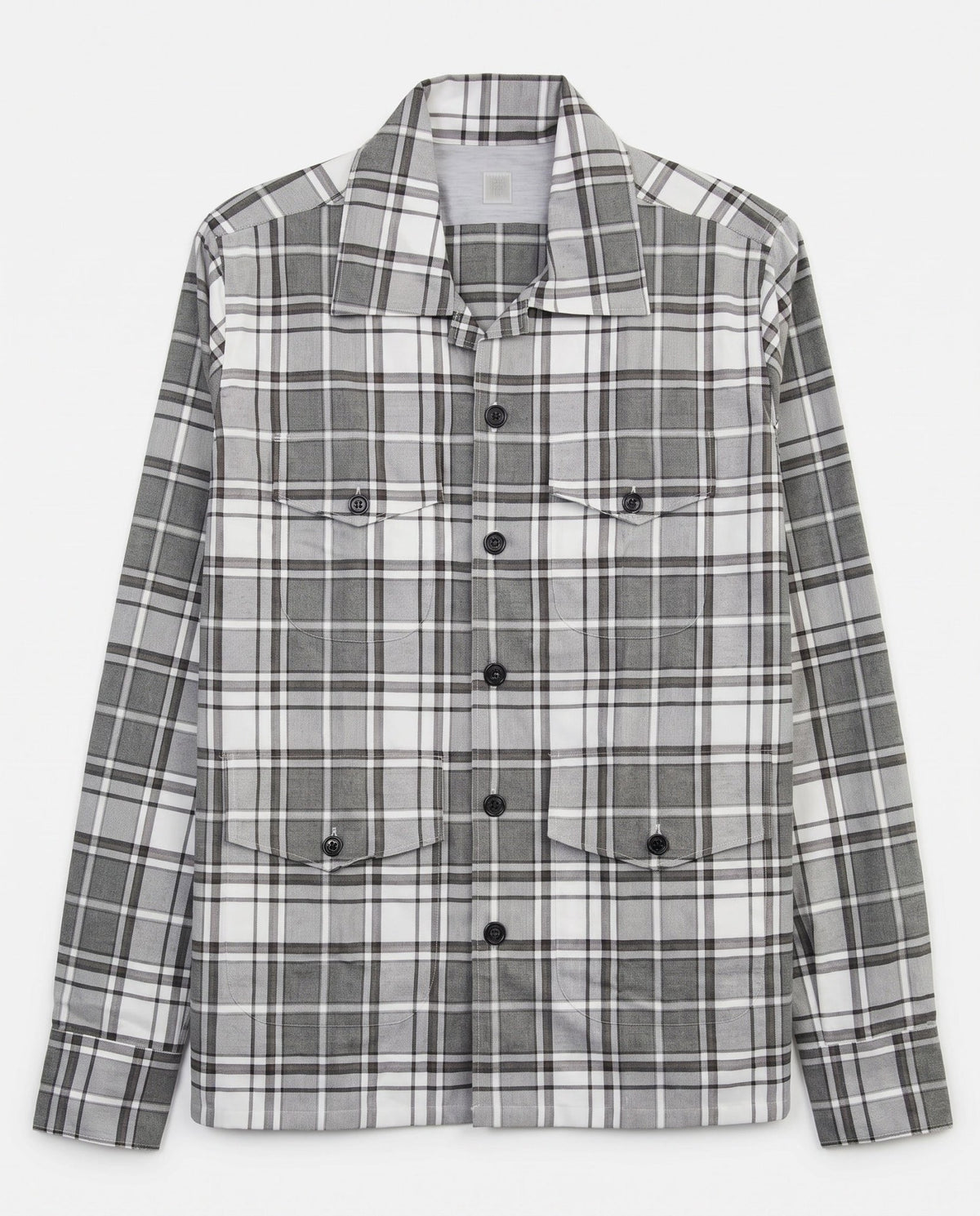 Eleventy Heavyweight Winter Check Shirt Grey | Preamato Luxury