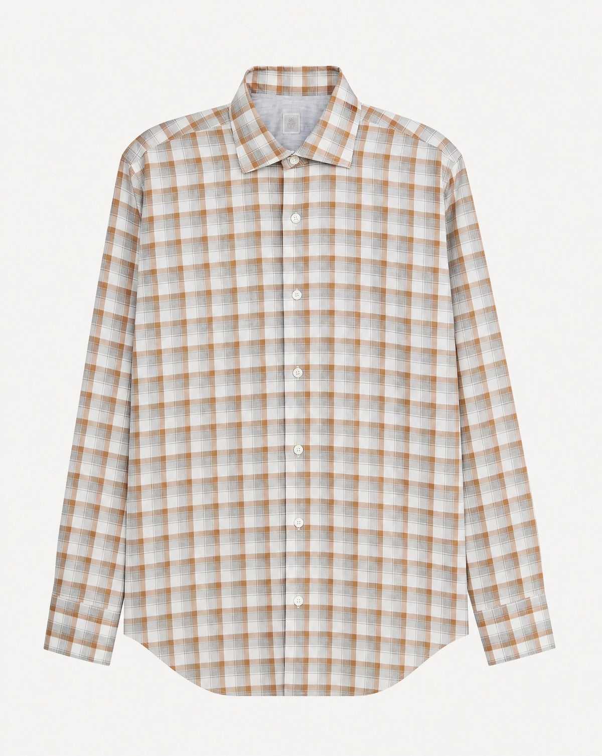 Eleventy Summer Check Shirt Beige White Grey | Preamato Luxury