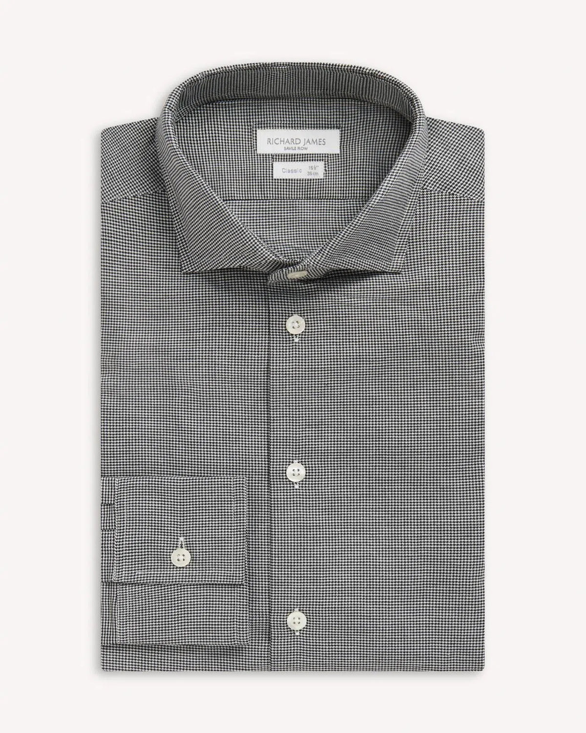 Richard James Black/White Shirt Cotton | Preamato Luxury