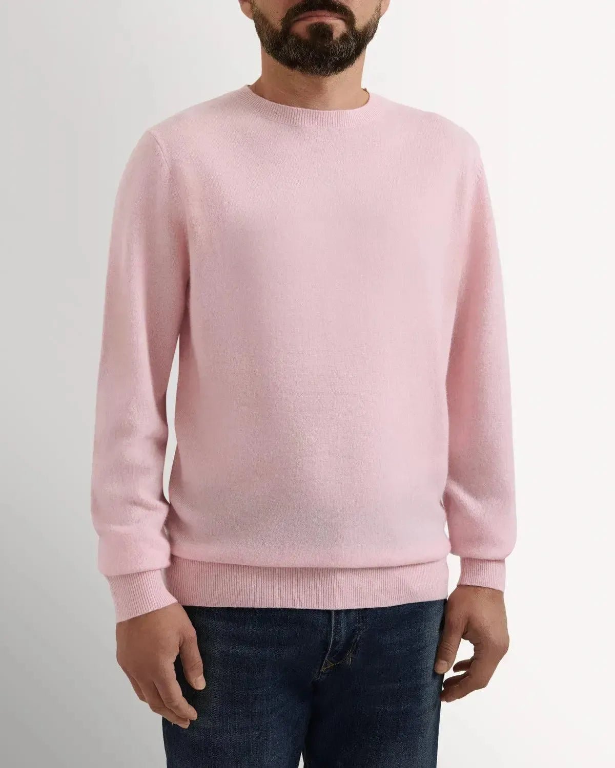 Richard James Cashmere Mix Crew Neck Pink | Preamato Luxury