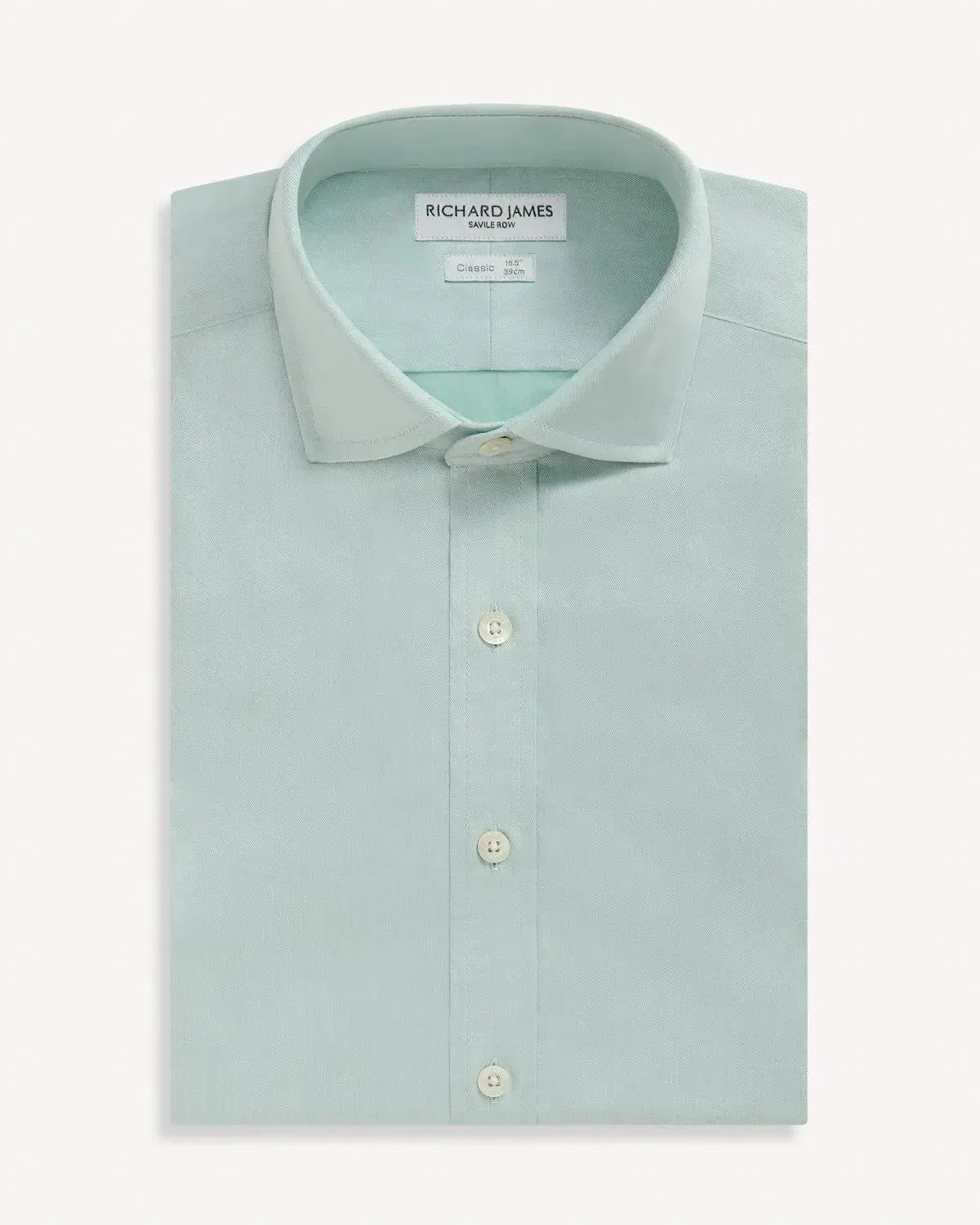 Richard James Classic Twill Shirt in Sage Green | Preamato Luxury