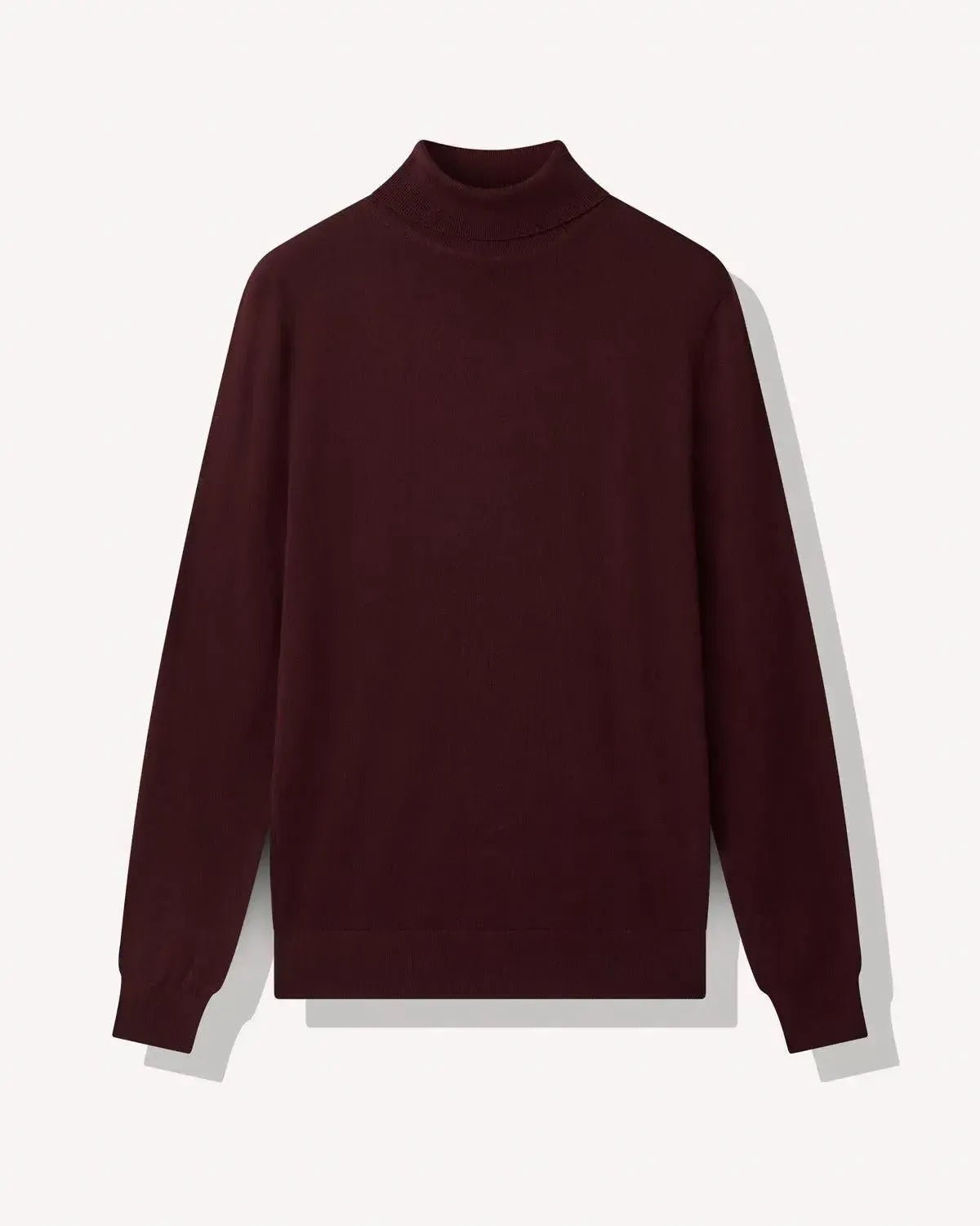 Richard James Merino Wool Roll Neck Burgundy | Preamato Luxury