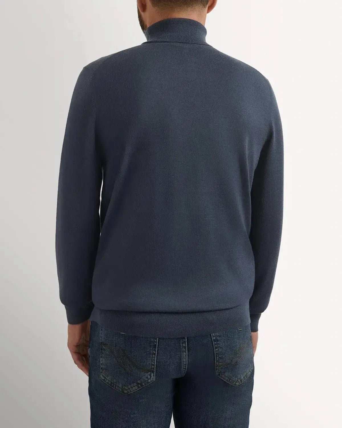 Richard James Merino Wool Roll Neck Teal | Preamato Luxury