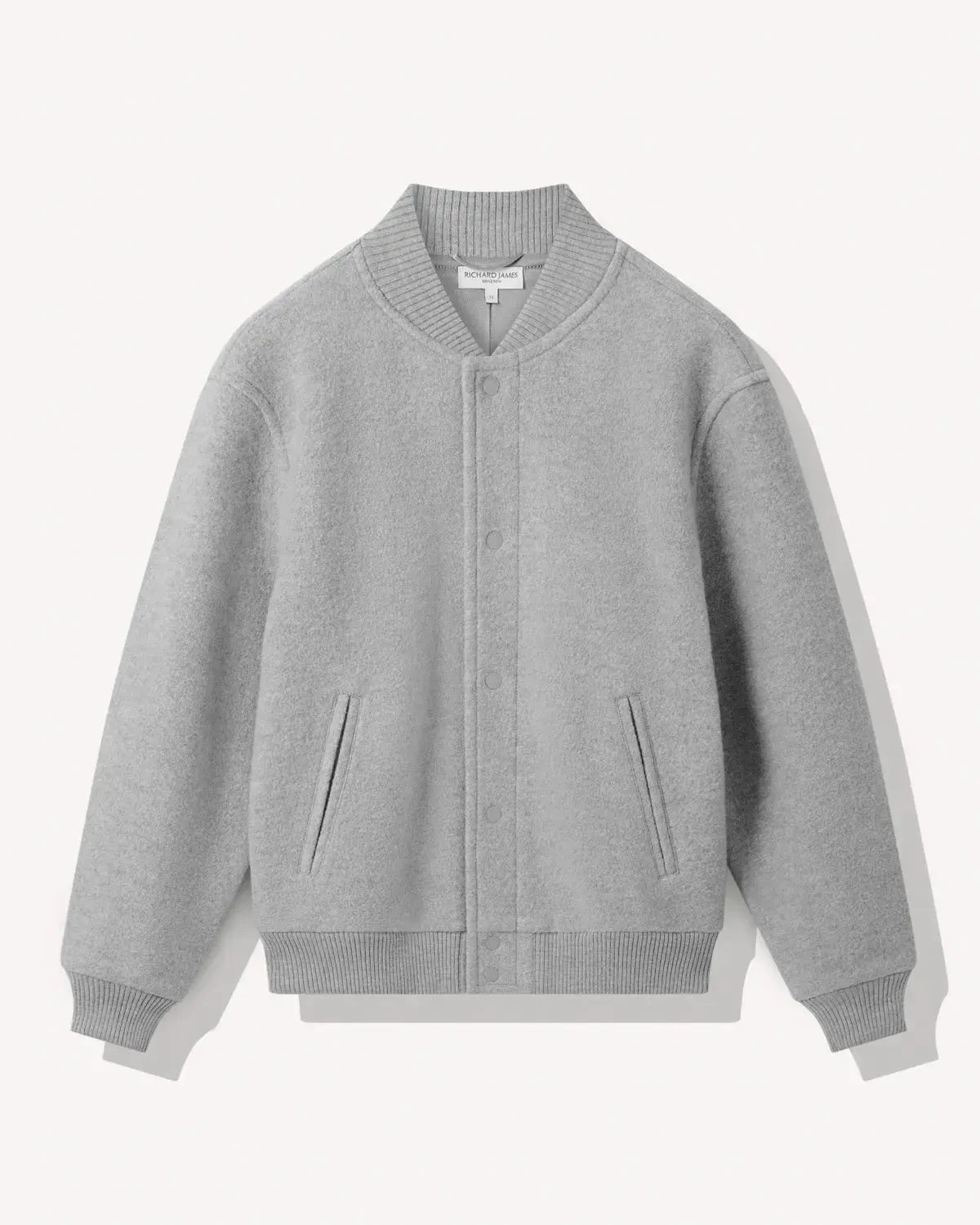 Richard James Wool College Bomber Grey | Preamato Luxury