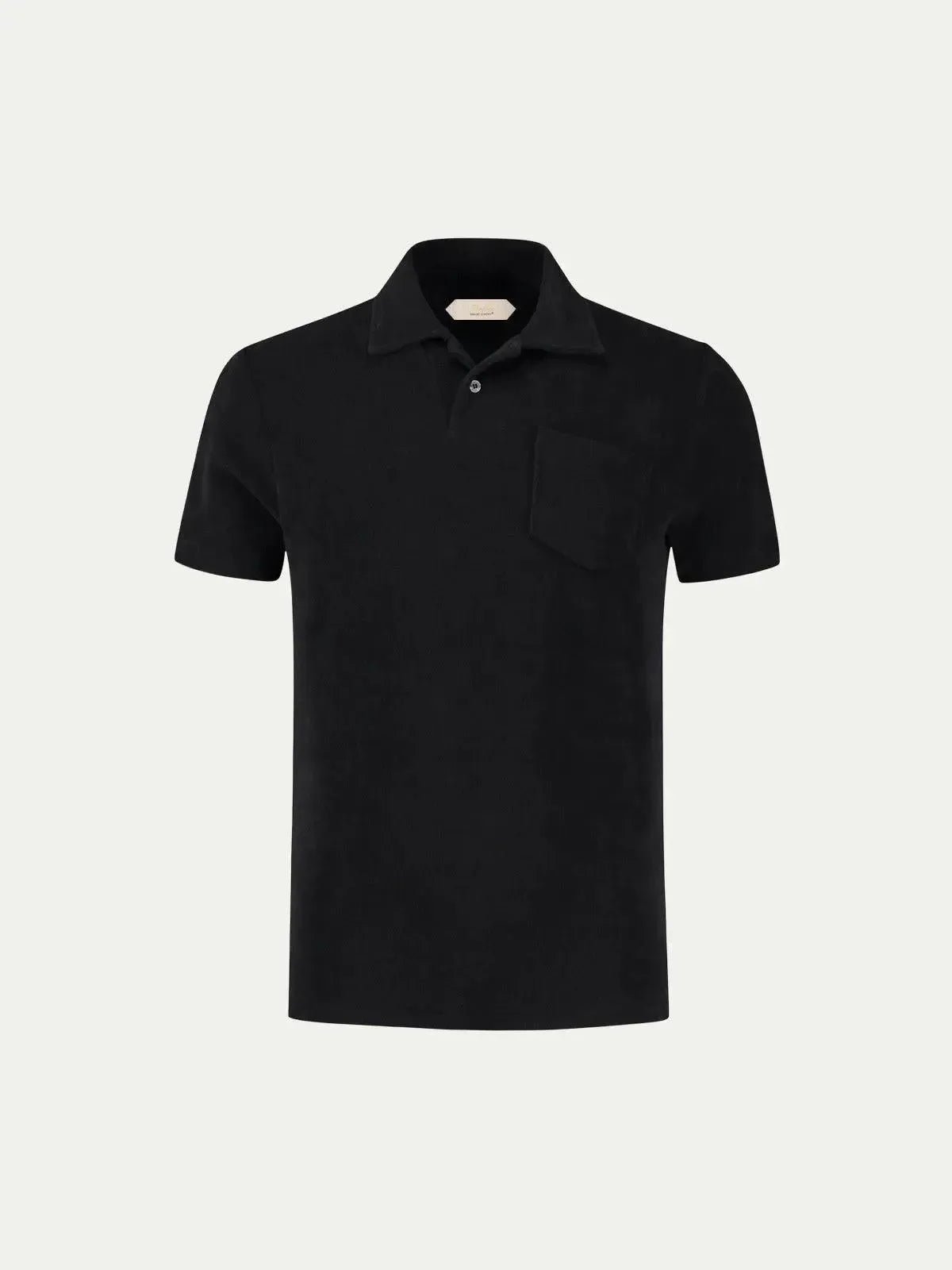 AURELIEN TERRY POLO SHIRT 2 BLACK | Preamato Luxury