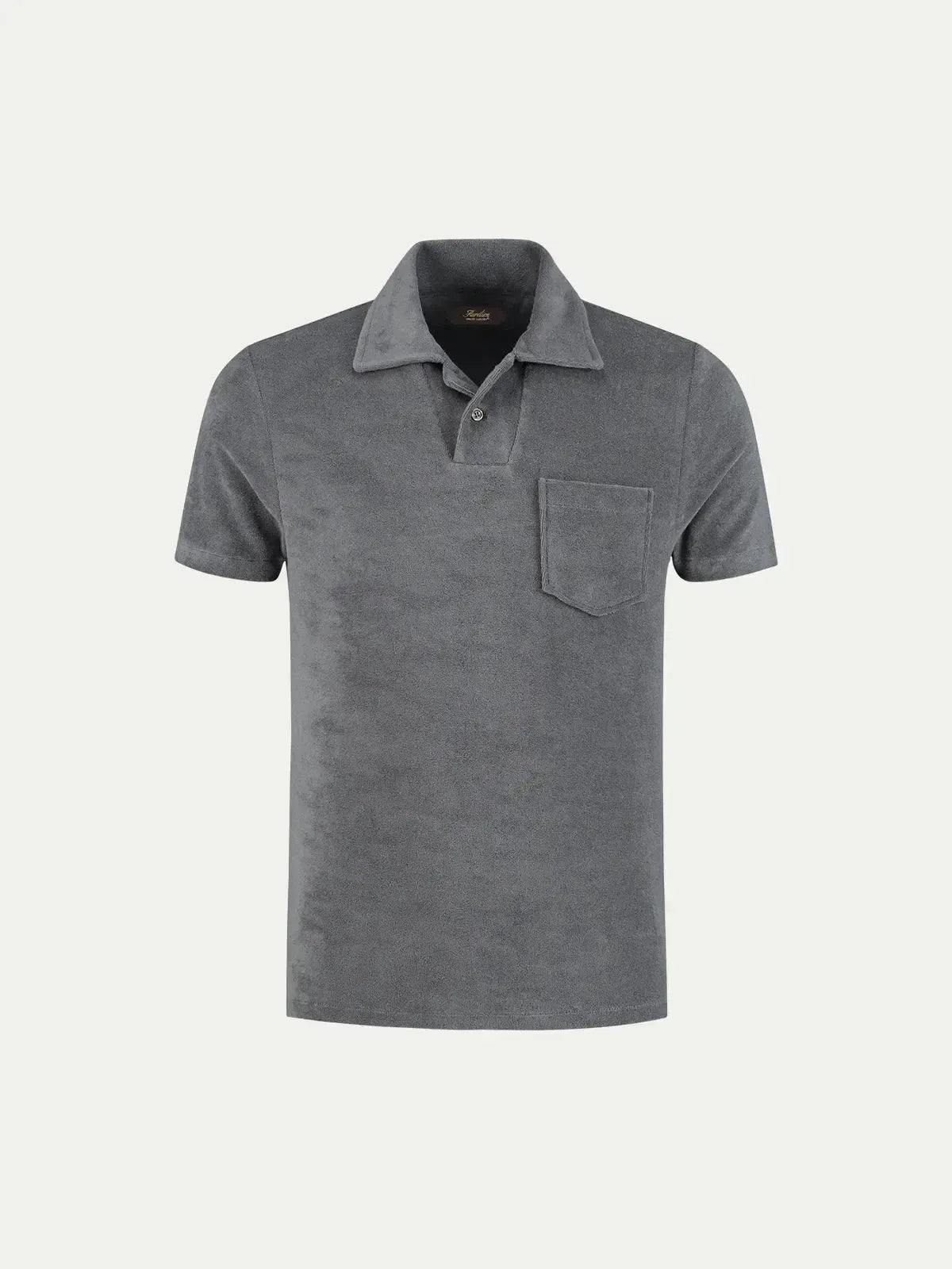 AURELIEN TERRY POLO SHIRT 2 DARK GREY | Preamato Luxury