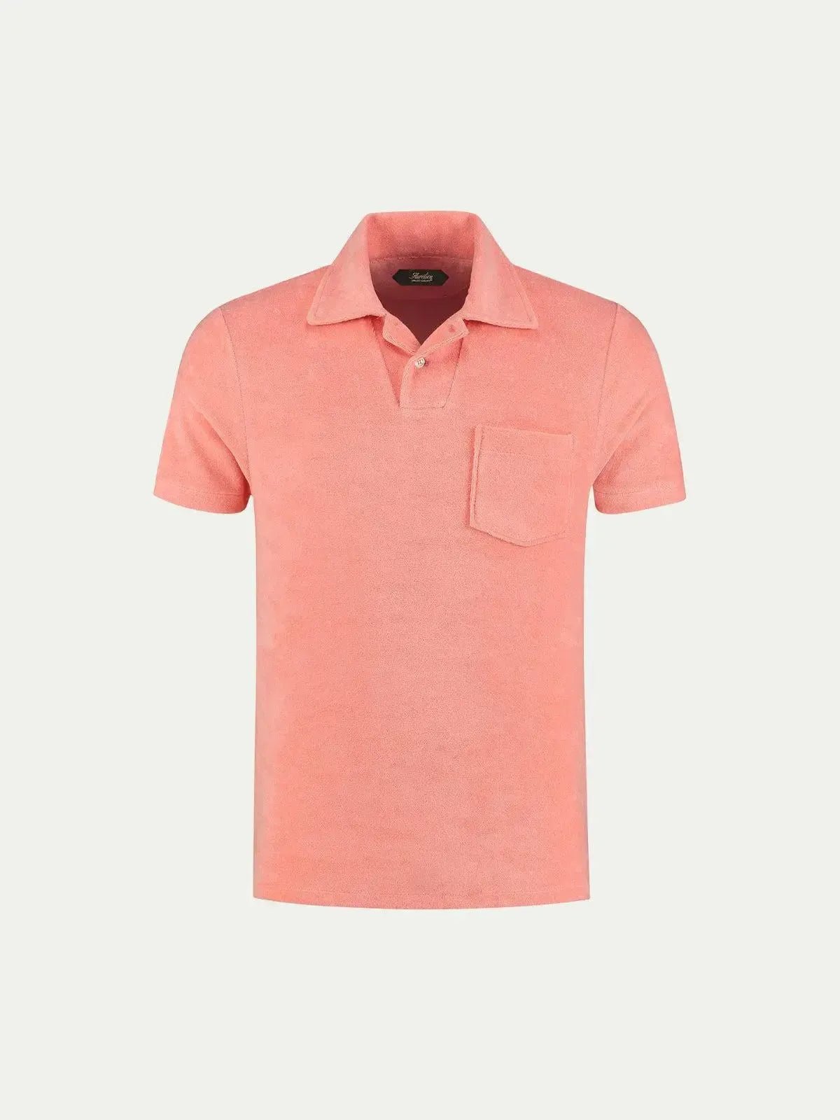 AURELIEN TERRY POLO SHIRT 2 PINK | Preamato Luxury