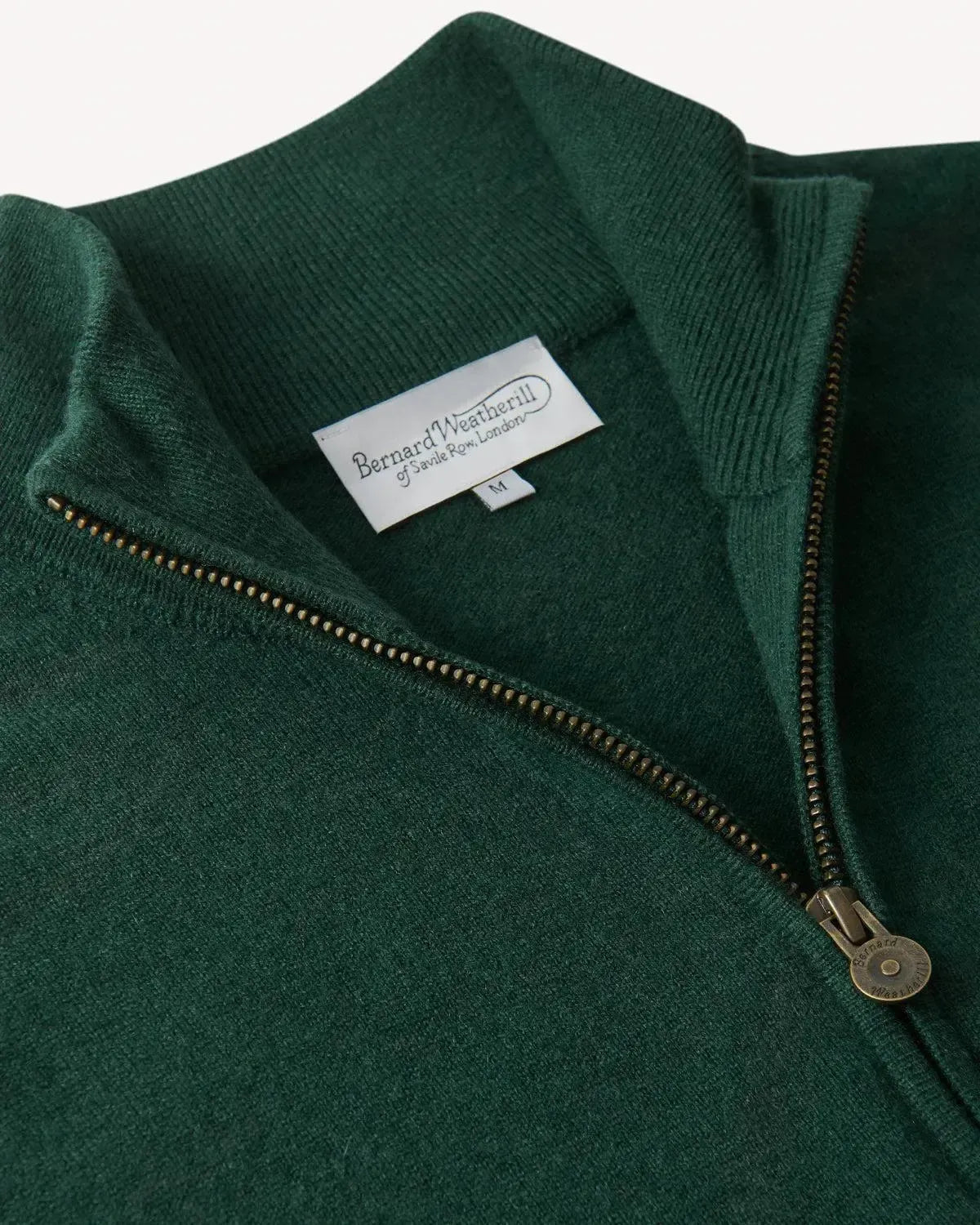 Bernard Weatherill 1/4 Zip Cashmere Mix Forest | Preamato Luxury