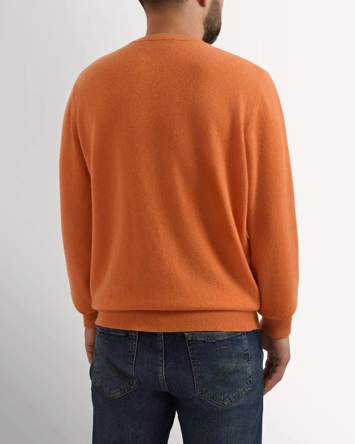 Bernard Weatherill Cashmere Mix Crew Neck Burnt Orange | Preamato Luxury