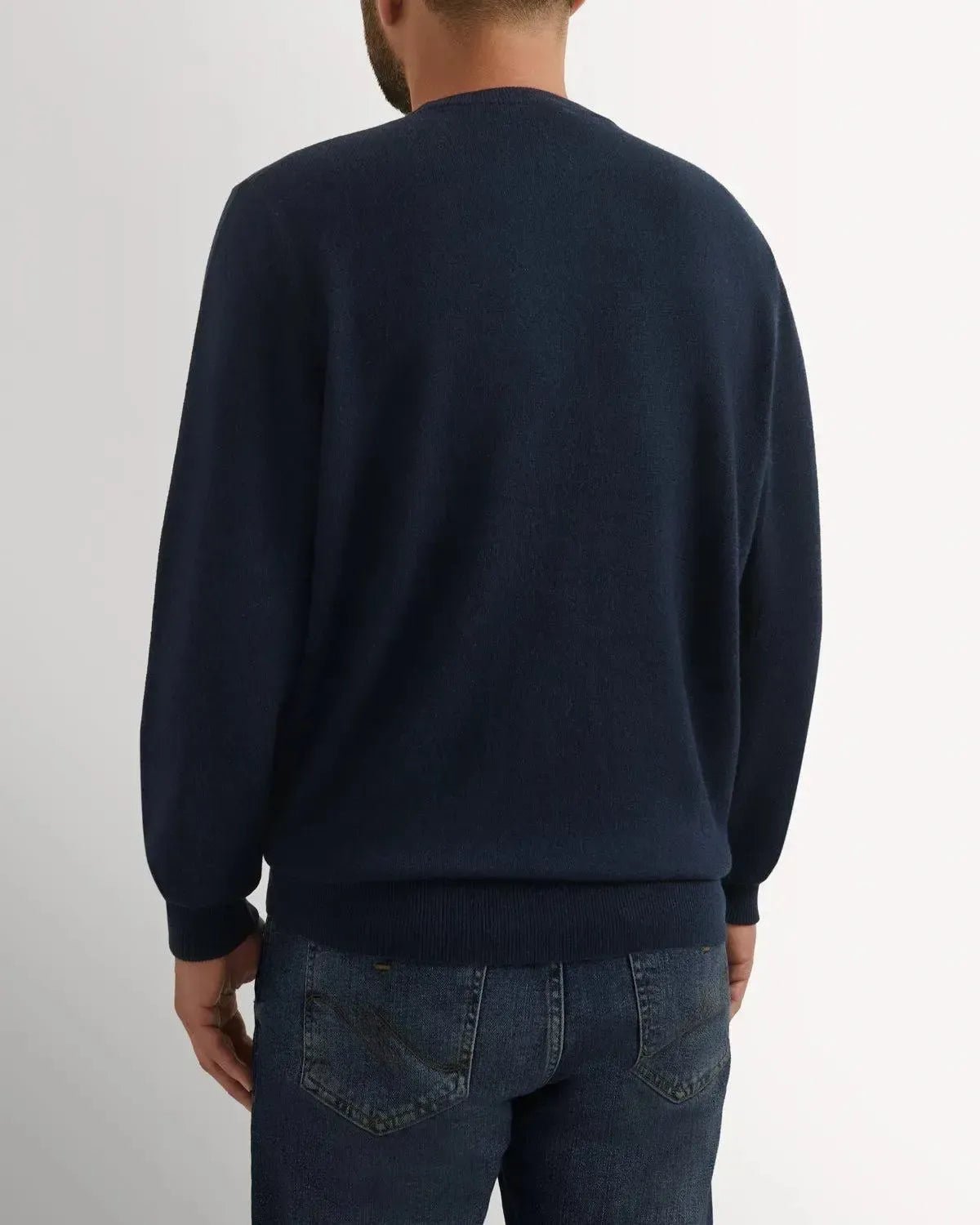 Bernard Weatherill Cashmere Mix Crew Neck Navy | Preamato Luxury