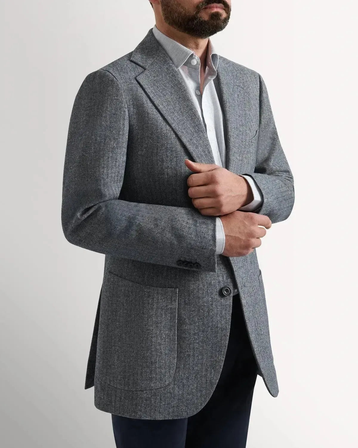Bernard Weatherill Classic Herringbone Jacket | Preamato Luxury