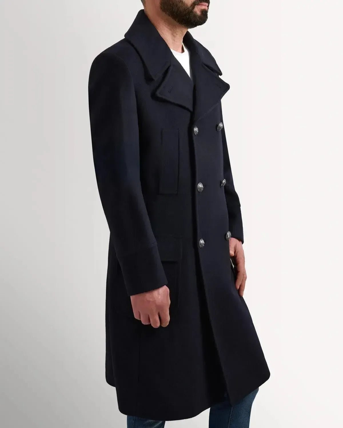 Bernard Weatherill DB Peacoat 3/4 Length Navy | Preamato Luxury