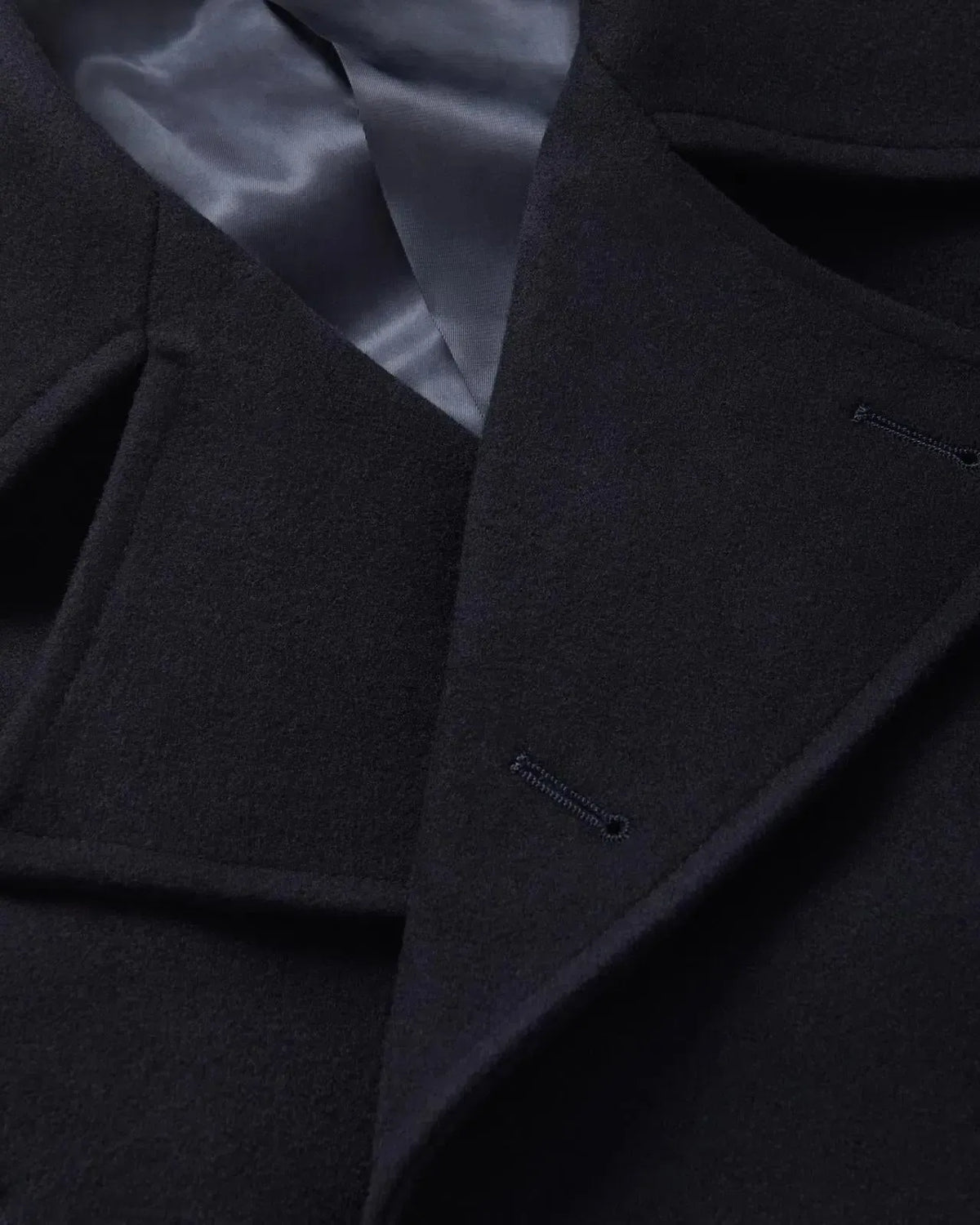 Bernard Weatherill Double Breasted Wool Peacoat Navy Blue | Preamato Luxury