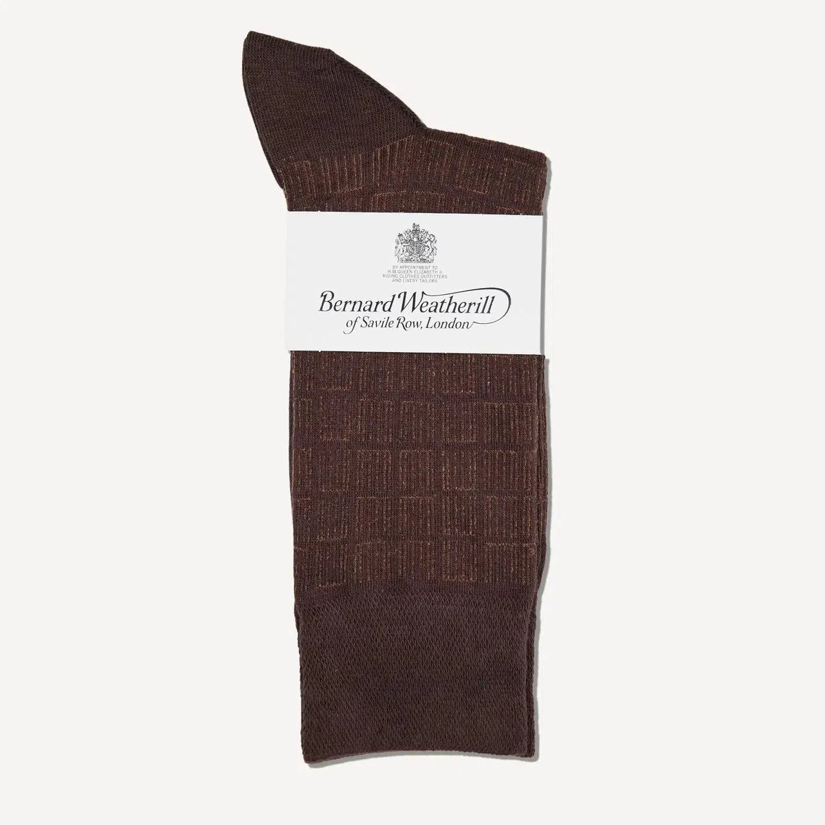 Bernard Weatherill Geometic Socks Chestnut/Brown | Preamato Luxury