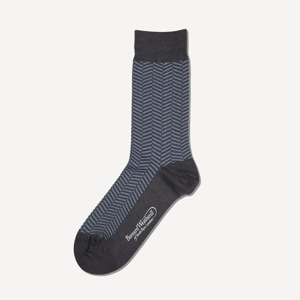 Bernard Weatherill Herringbone Socks Gunmetal/Grey | Preamato Luxury