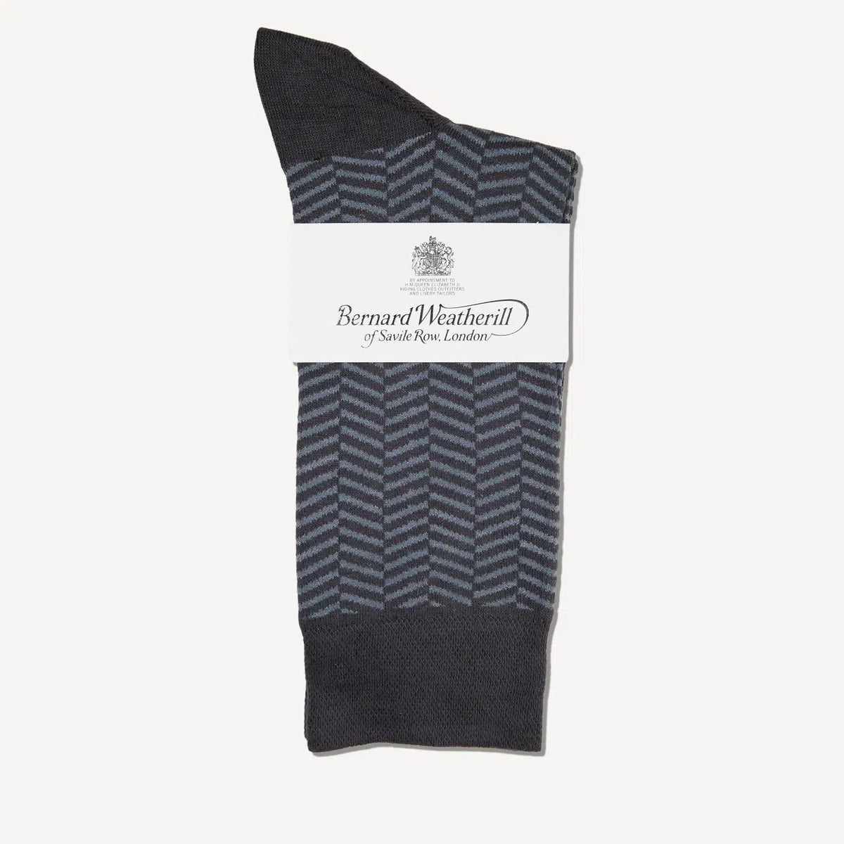 Bernard Weatherill Herringbone Socks Gunmetal/Grey | Preamato Luxury