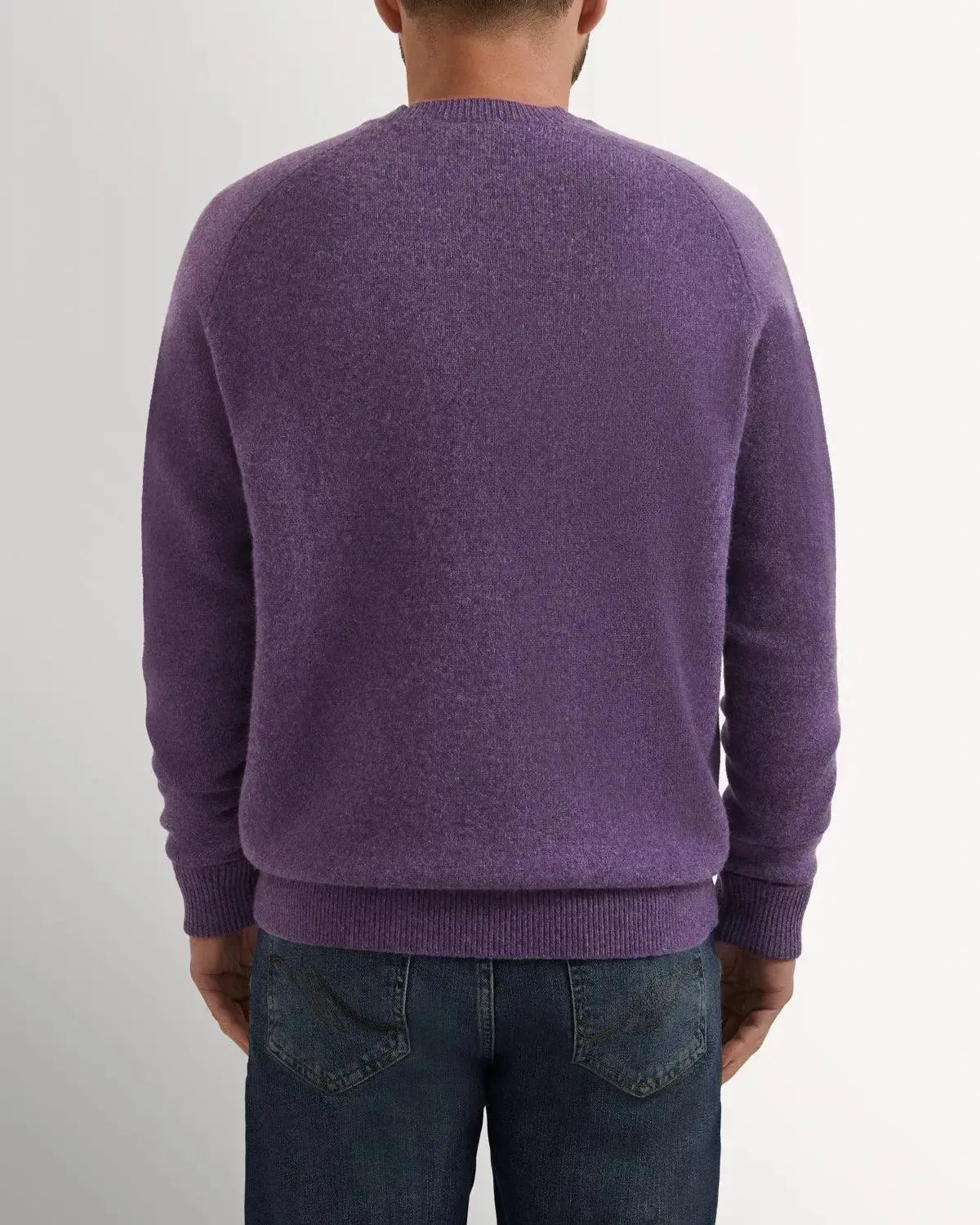 Bernard Weatherill Lambswool Plain Crew Neck Heather | Preamato Luxury
