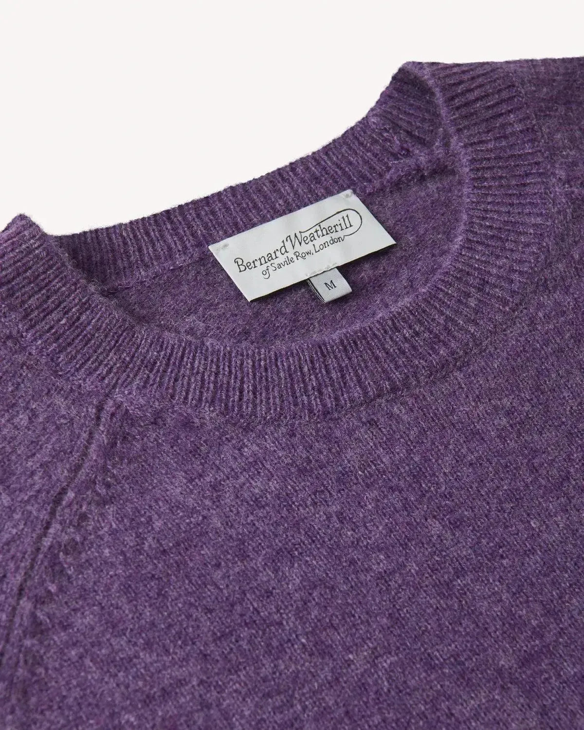 Bernard Weatherill Lambswool Plain Crew Neck Heather | Preamato Luxury
