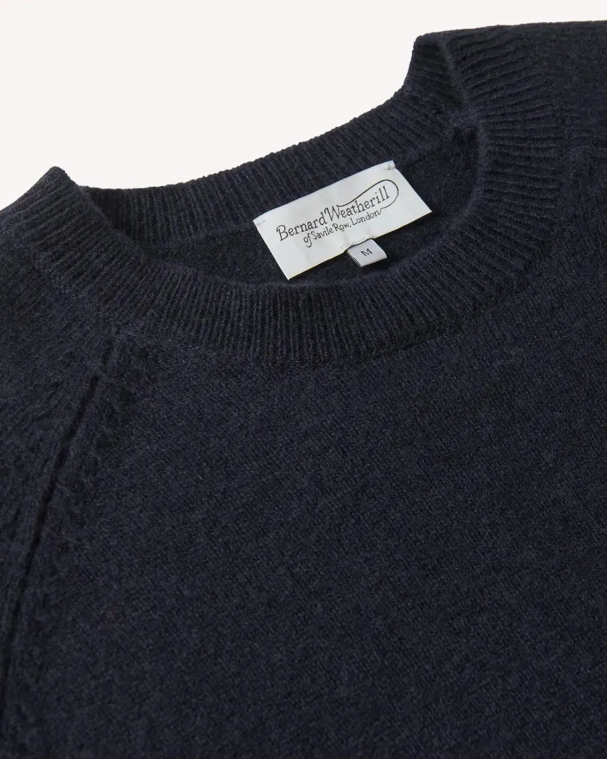 Bernard Weatherill Lambswool Plain Crew Neck Navy | Preamato Luxury