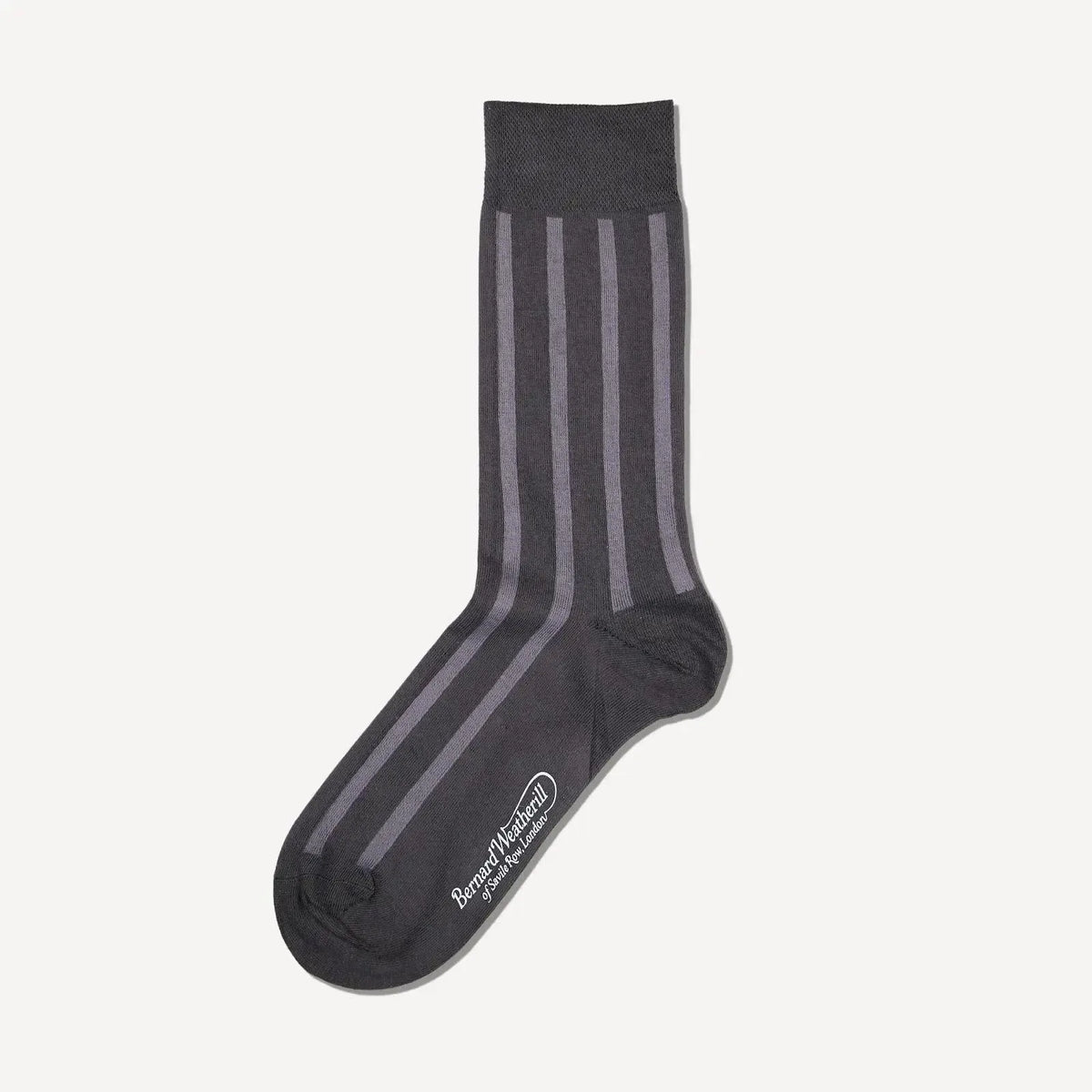 Bernard Weatherill Large Stripe Socks Gunmetal/Grey | Preamato Luxury