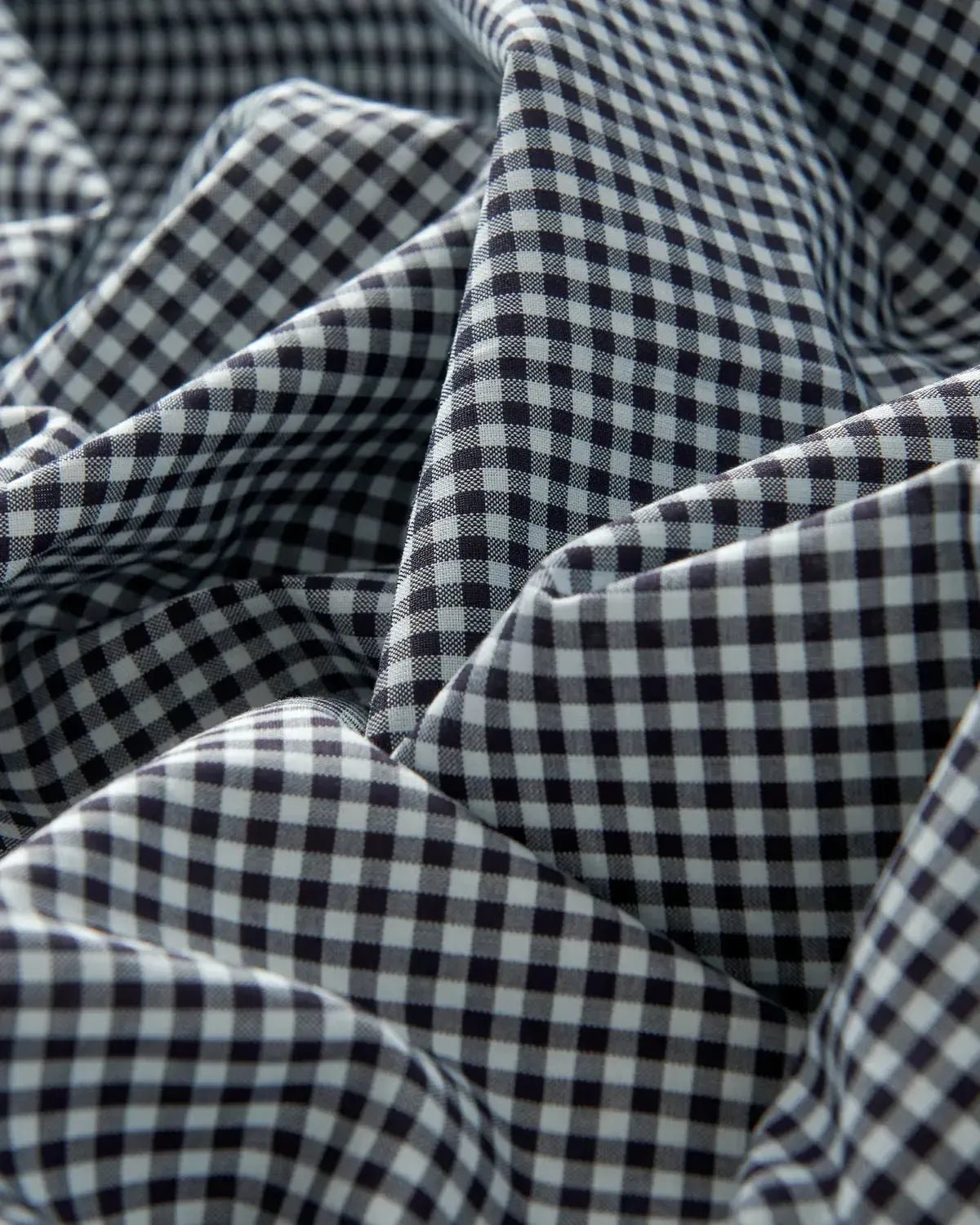BERNARD WEATHERILL Poplin Micro Gingham Shirt Black/White | Preamato Luxury