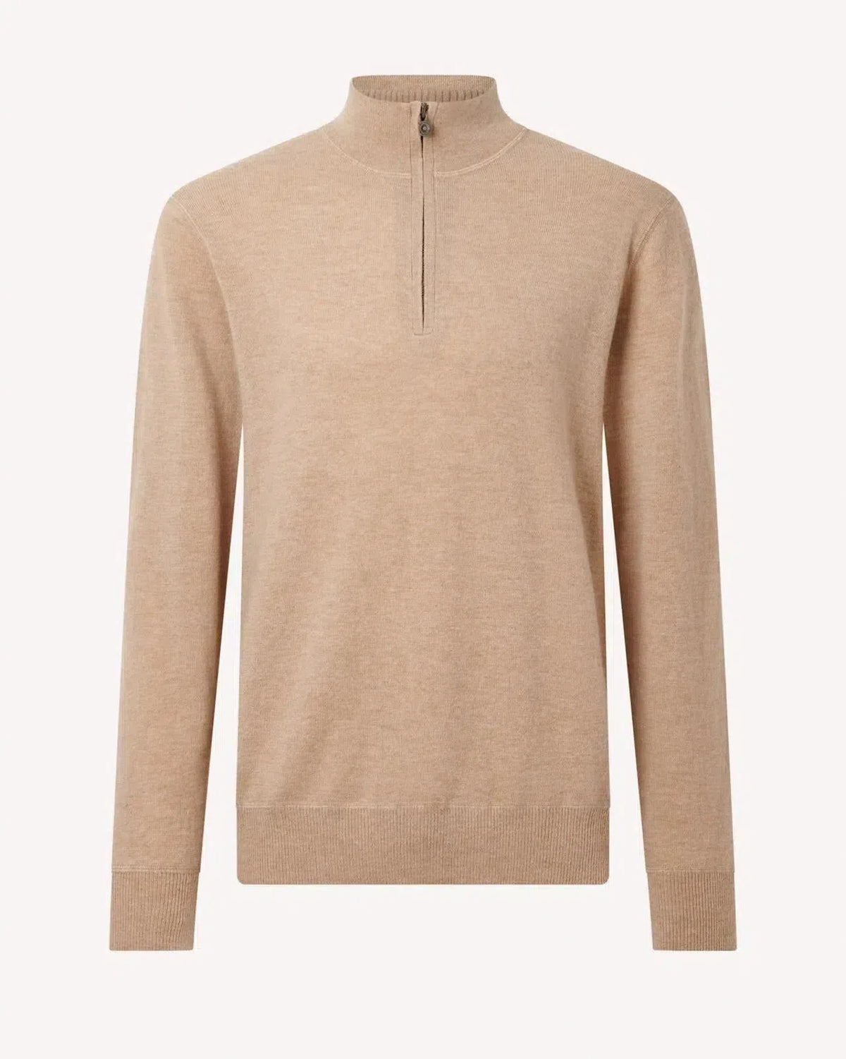 Bernard Weatherill Stand Collar Pullover Jumper Camel | Preamato Luxury