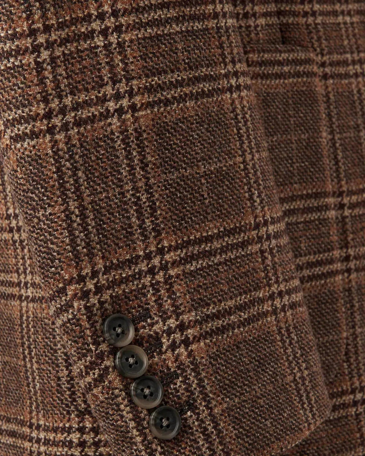 Bernard Weatherill Two Button Window Check Wool Jacket Brown | Preamato Luxury