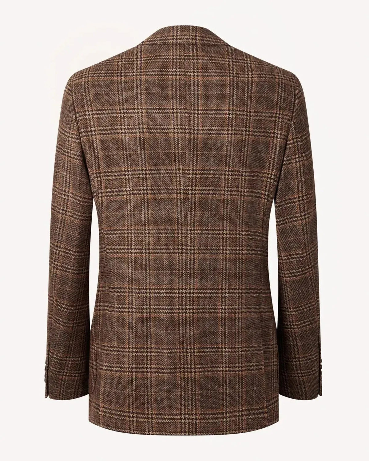 Bernard Weatherill Two Button Window Check Wool Jacket Brown | Preamato Luxury