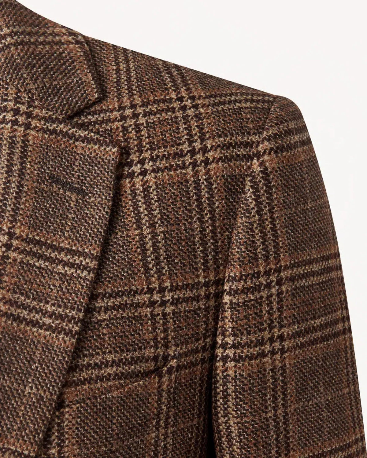 Bernard Weatherill Two Button Window Check Wool Jacket Brown | Preamato Luxury