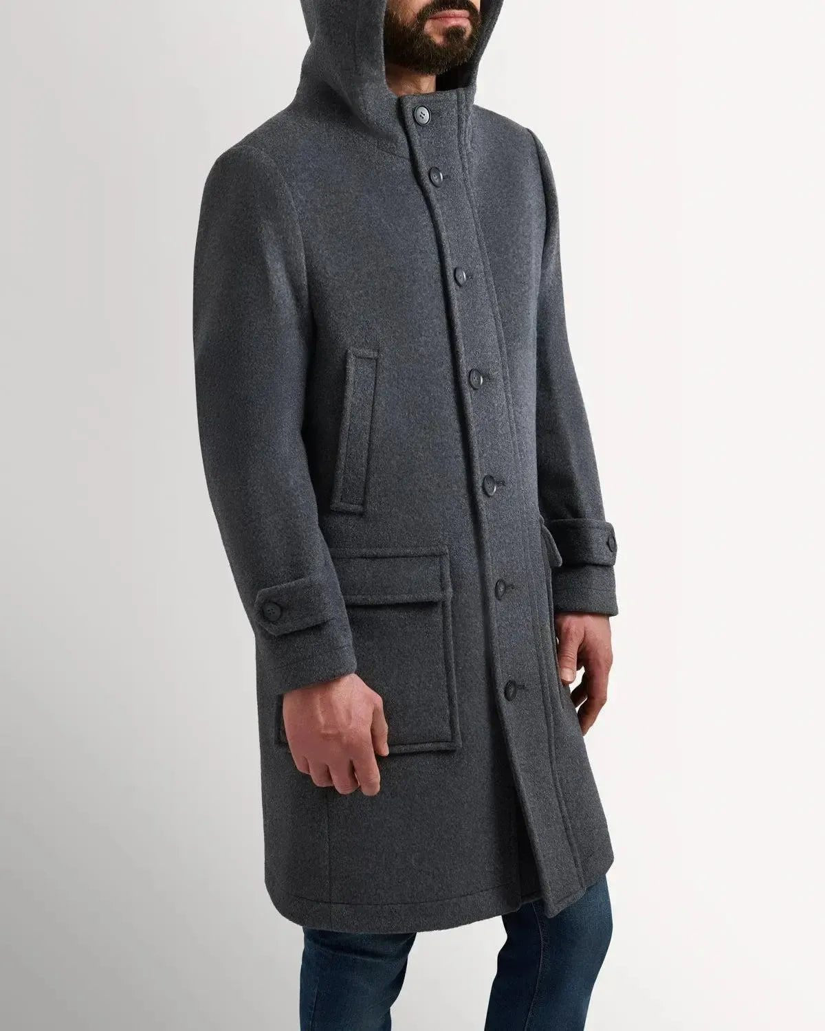 Bernard Weatherill Wool Cashmere Parker Grey | Preamato Luxury