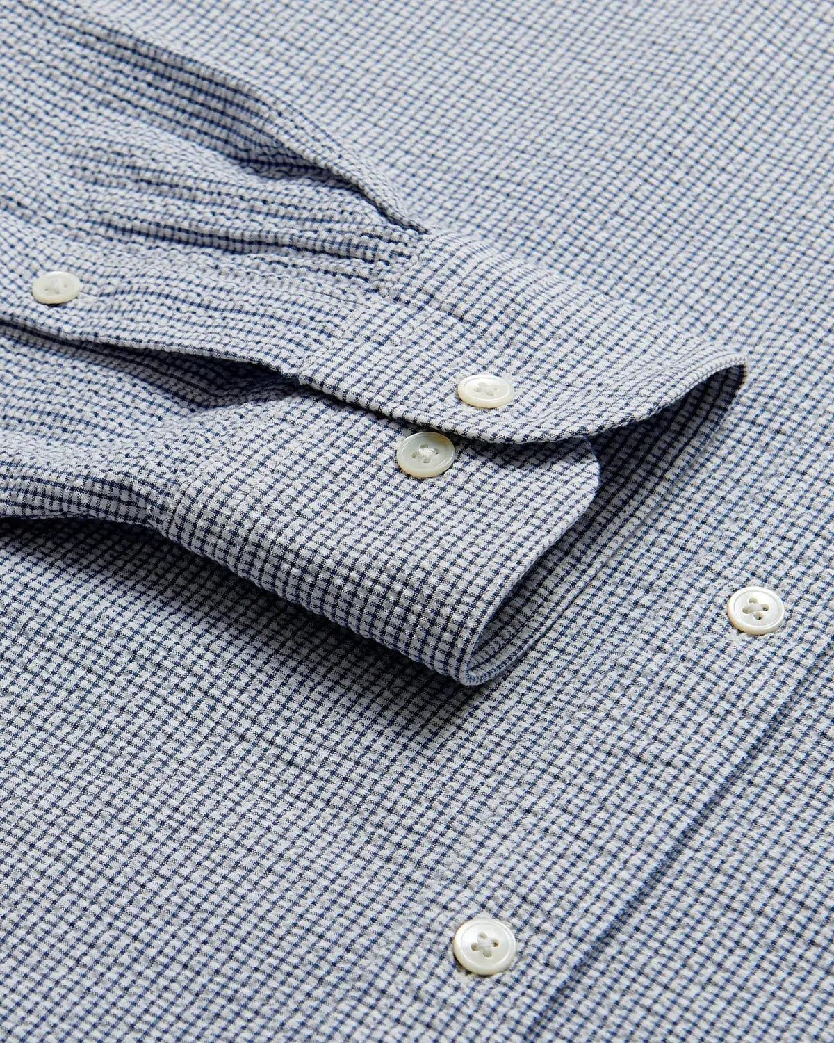 Charlie Allen Seersucker Cotton Shirt Navy | Preamato Luxury