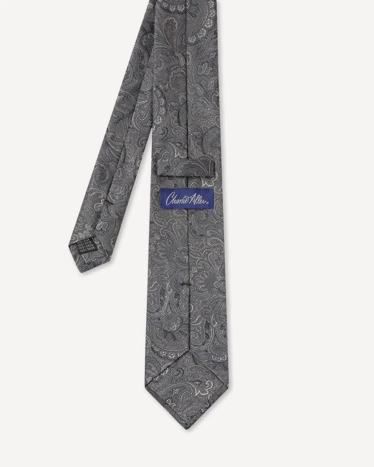 Charlie Allen Woven Paisley Tie Silver | Preamato Luxury