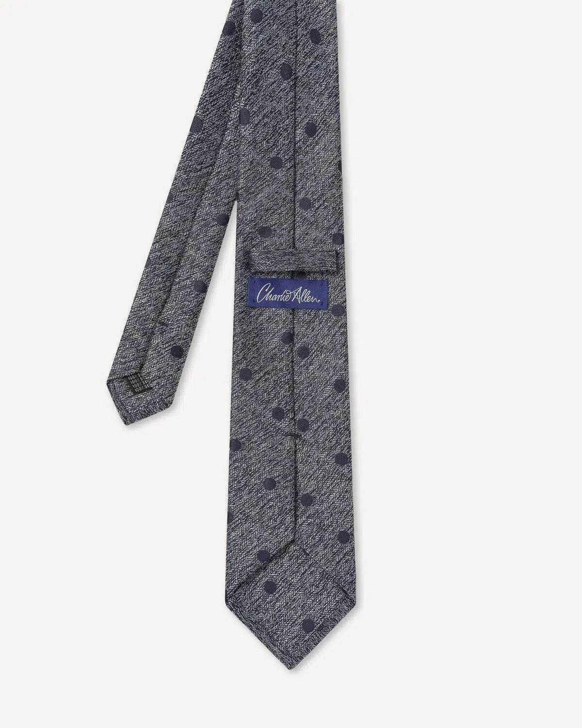 Charlie Allen Woven Polka Dot Weave Tie Blue | Preamato Luxury