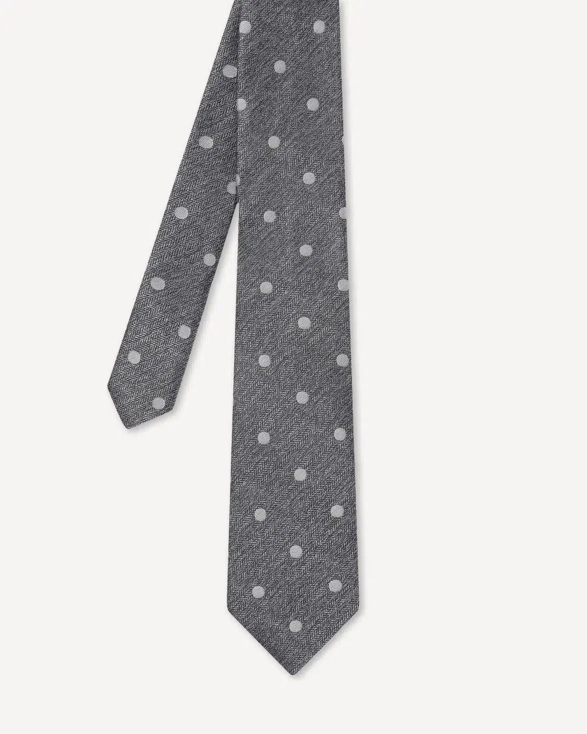 Charlie Allen Woven Polka Dot Weave Tie Silver | Preamato Luxury