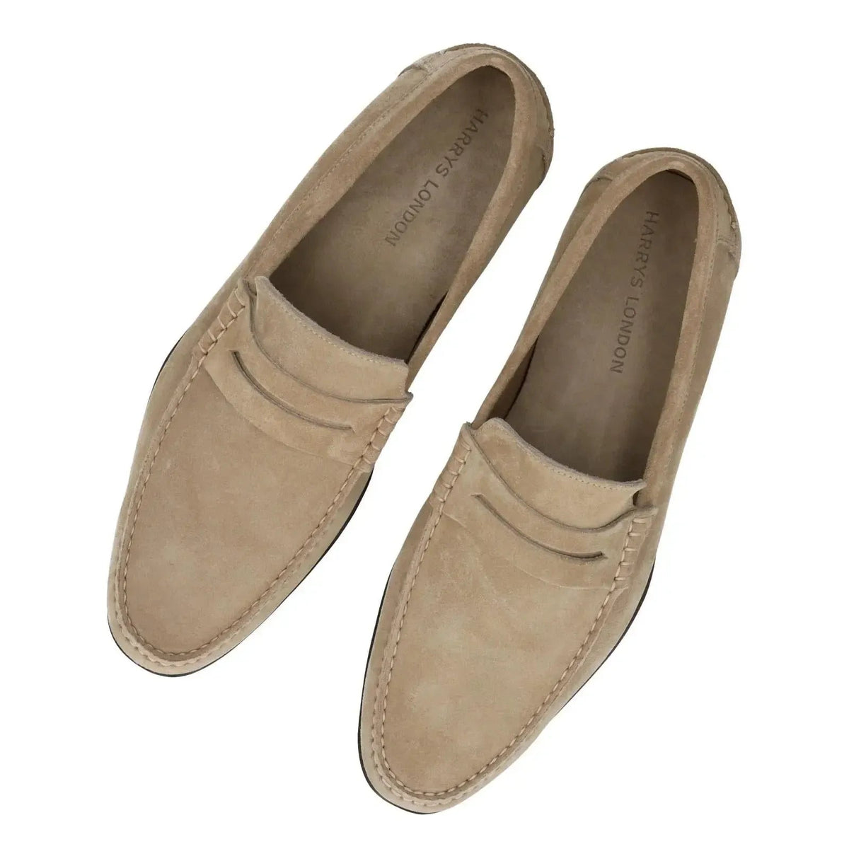 Harrys Of London Basel F Kudu Suede Loafer Taupe | Preamato Luxury
