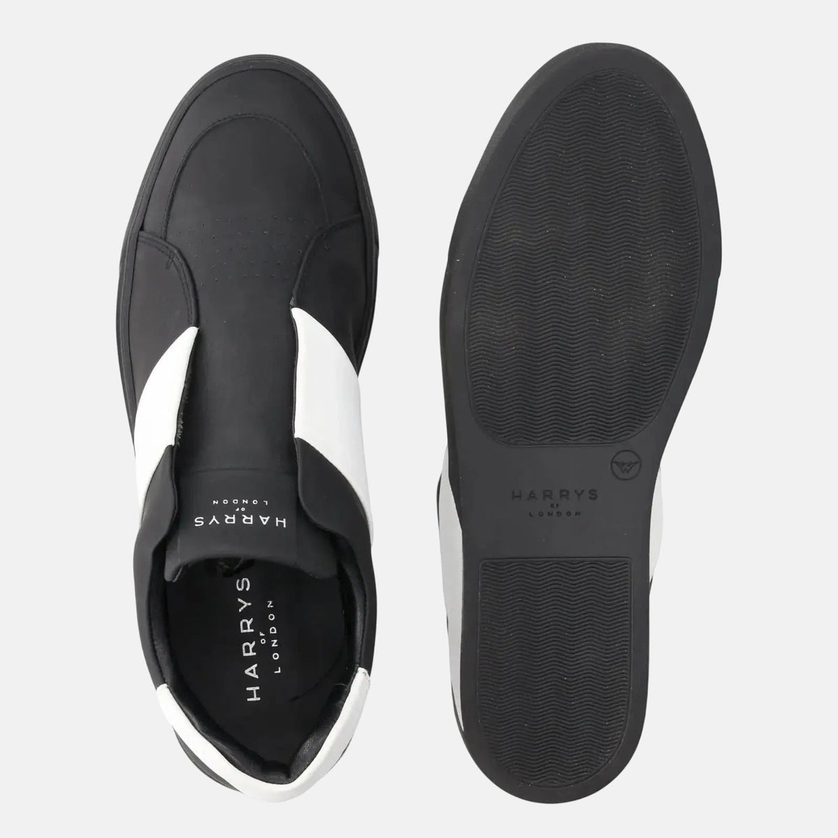 Harrys Of London Bolt 2 Tech Leather Trainer Black White | Preamato Luxury