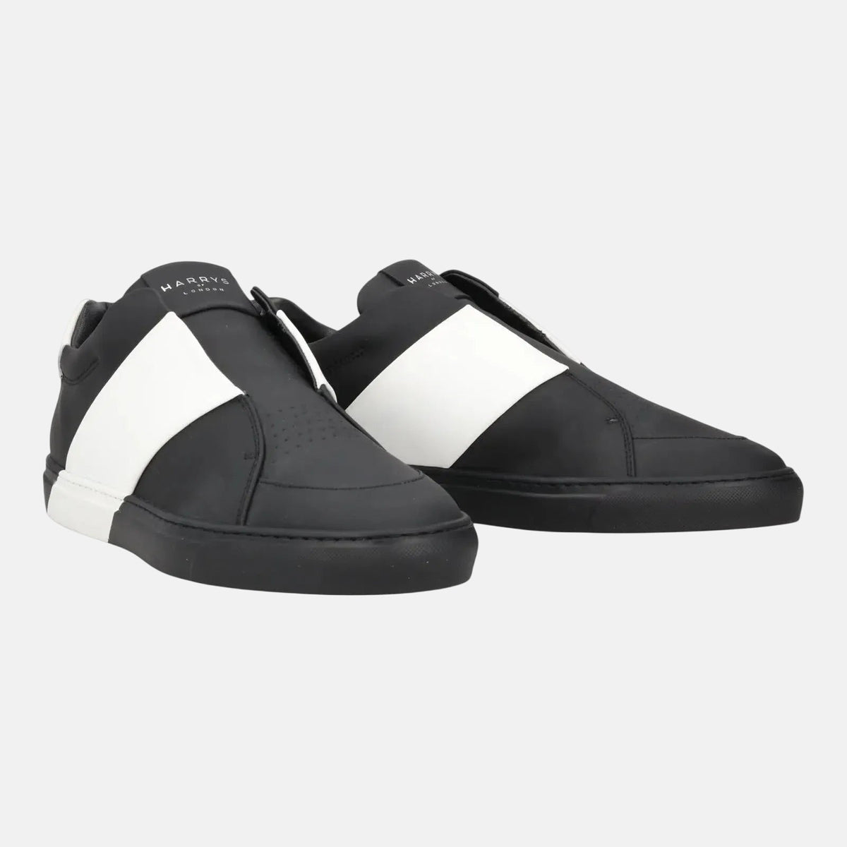 Harrys Of London Bolt 2 Tech Leather Trainer Black White | Preamato Luxury