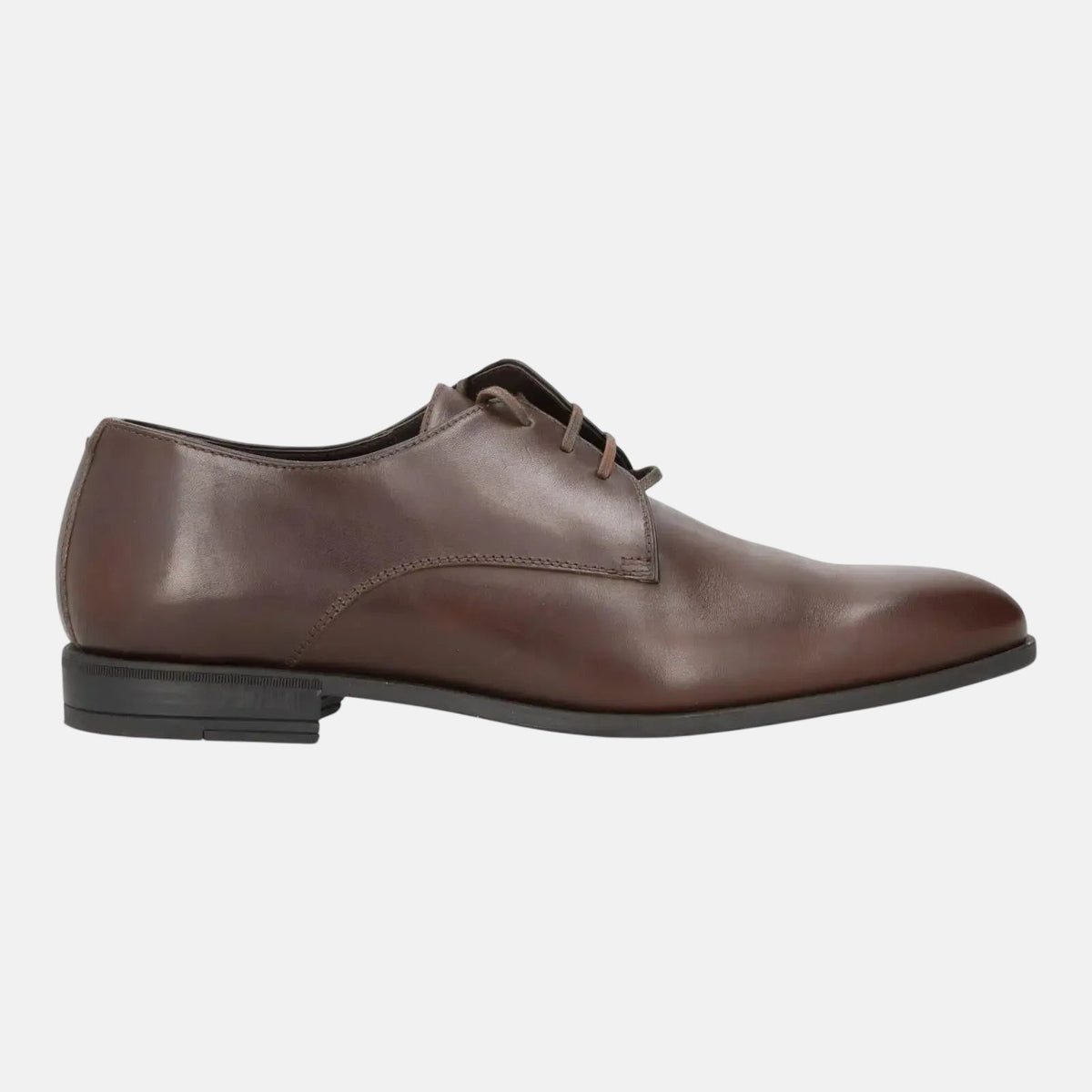 Harrys Of London Christopher R Polished Leather Derby Shoe Dark Brown | Preamato Luxury