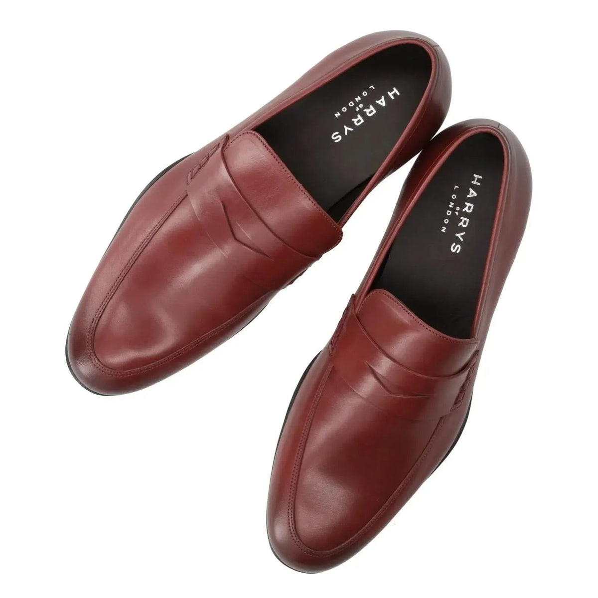 Harrys Of London Downing 3D F Satin Leather Loafer Burgundy | Preamato Luxury