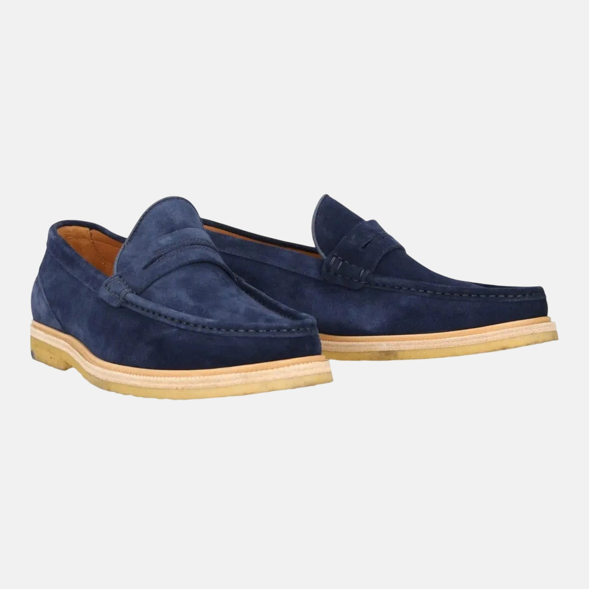 Harrys Of London Healey Suede Penny Loafer Navy | Preamato Luxury