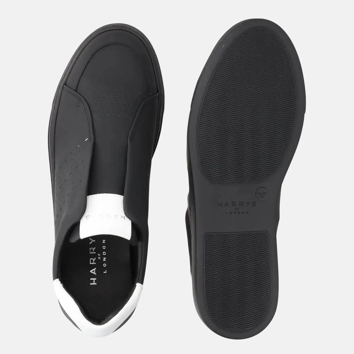 Harrys Of London Track Tech Leather Trainer Black/White | Preamato Luxury